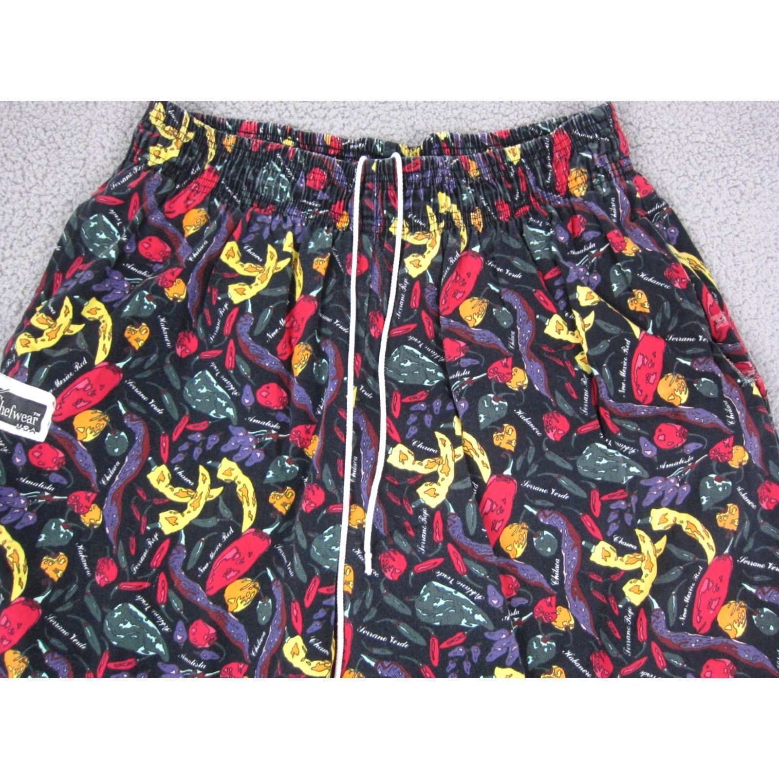 Vintage VINTAGE Chefwear Pants Mens XL Black Chili Pepper Baggy USA Size US 36 / EU 52 - 2 Thumbnail