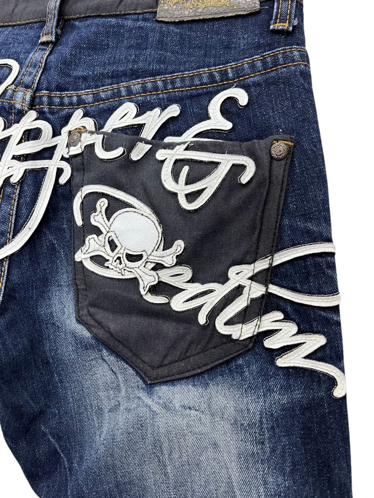 Vintage 🔥Vintage RED PEPPER Skulls Big Spell-out Punk Jeans Size US 30 / EU 46 - 7 Thumbnail