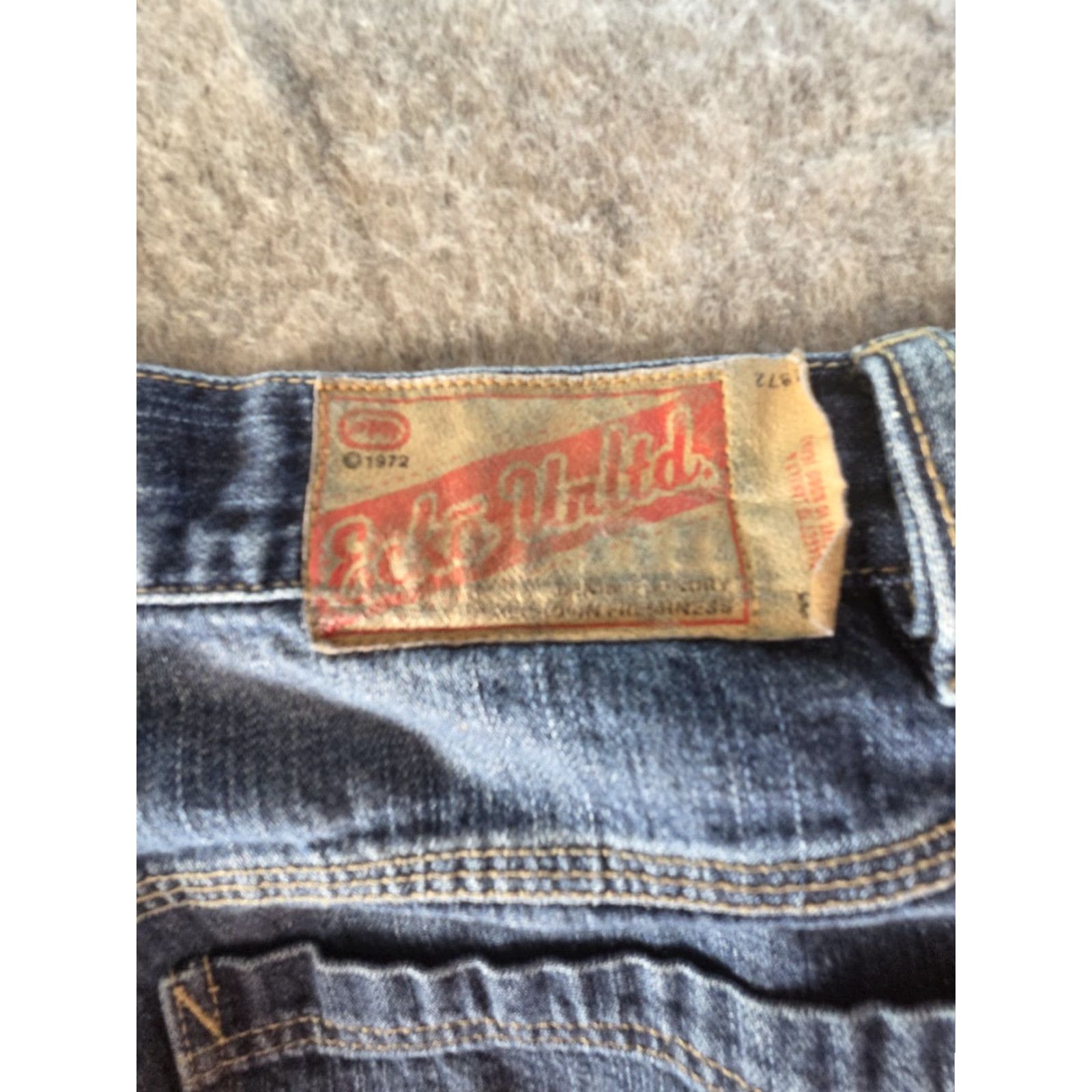 Ecko Unltd. VINTAGE ECKO UNLTD Baggy Carpenter Jeans Mens 40x33 Blue Denim Y2K Grunge 90s Hip Hop Straight Relaxed 5-Pocket Jeans Mens Blue 40x33 Size US 40 / EU 56 - 5 Thumbnail