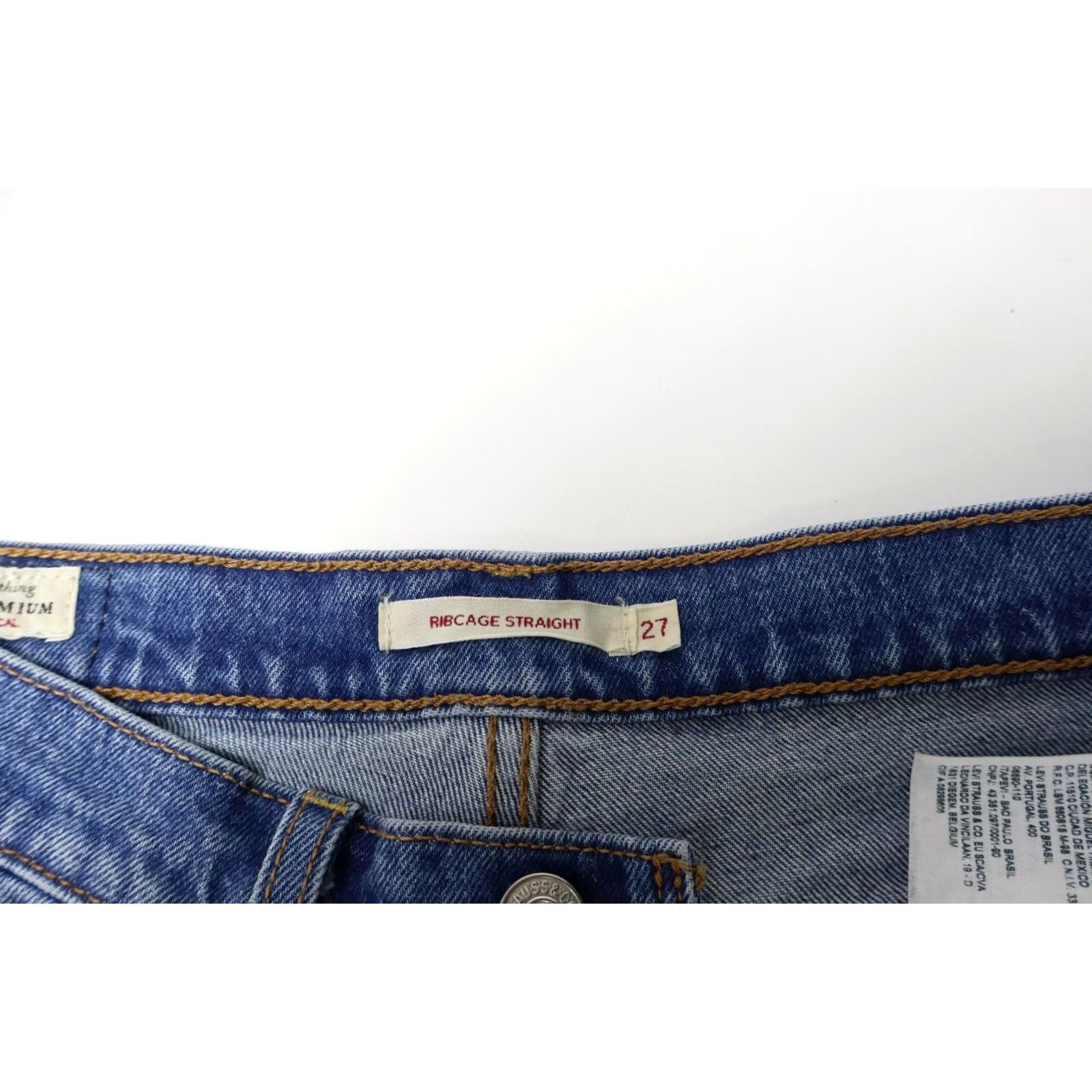 Levi's LEVI'S Ribcage Straight Jeans Women's W27/L27 Fade Whiskers Wide Leg Denim Jeans Size 27" / US 4 / IT 40 - 7 Thumbnail