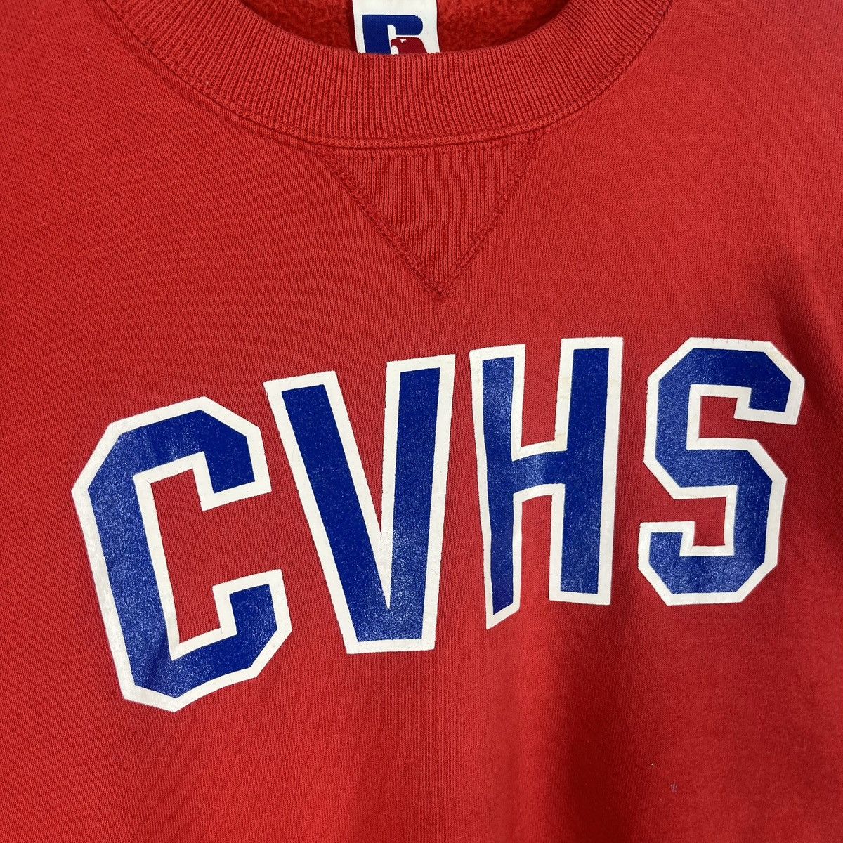 Russell Athletic × Vintage Vintage 90s Russel Tag CVHS Spellout Printed BigLogo Sweater Size US L / EU 52-54 / 3 - 6 Thumbnail