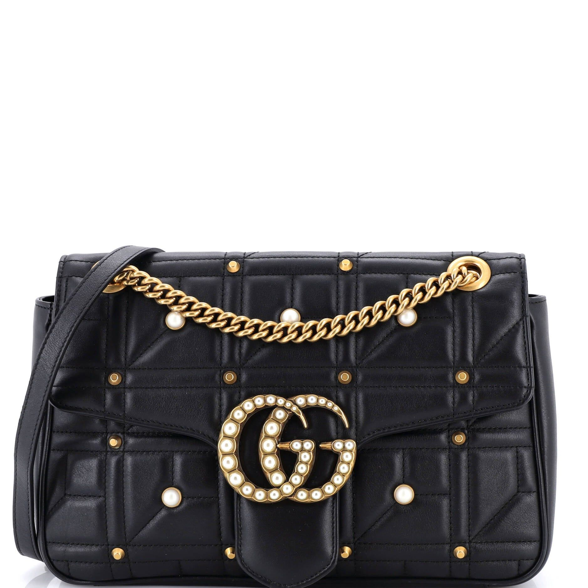 Gucci Pearly GG Marmont Flap Bag Size ONE SIZE - 1 Thumbnail