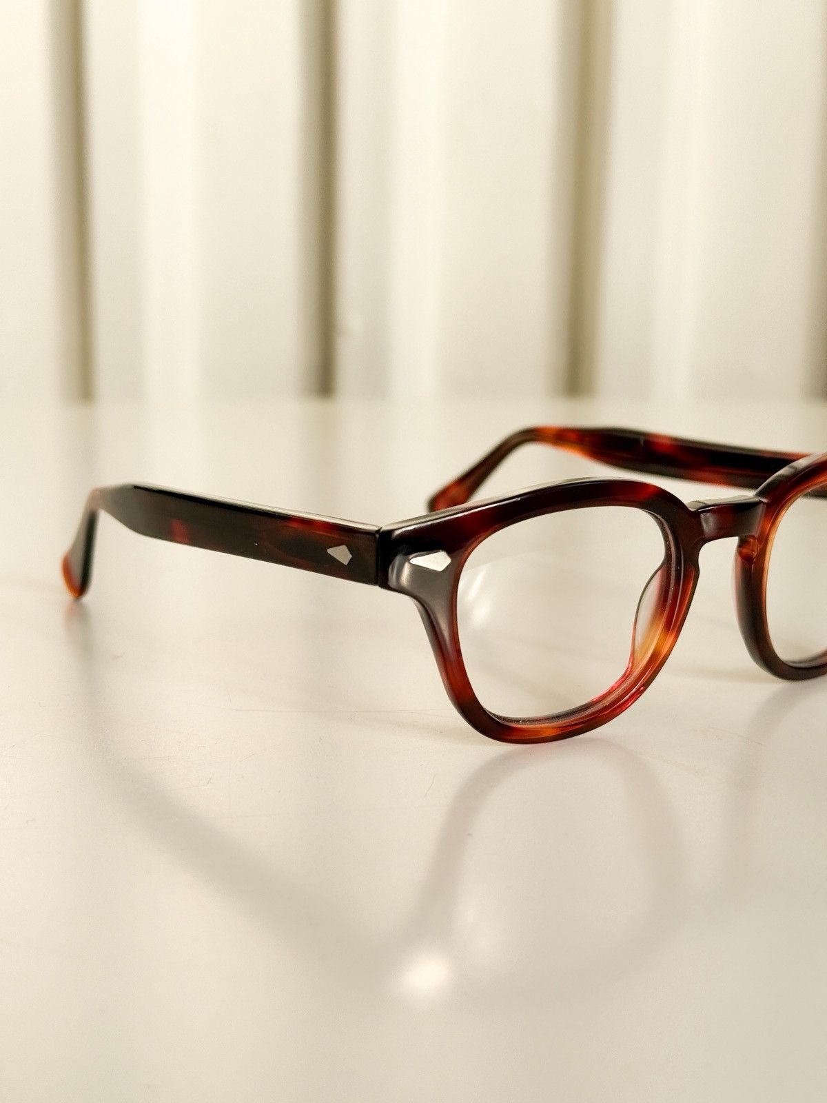 Vintage Vintage Amber Tortoise Eyeglasses Tart Arnel Style 44-22 5¾ Size 44 - 6 Thumbnail
