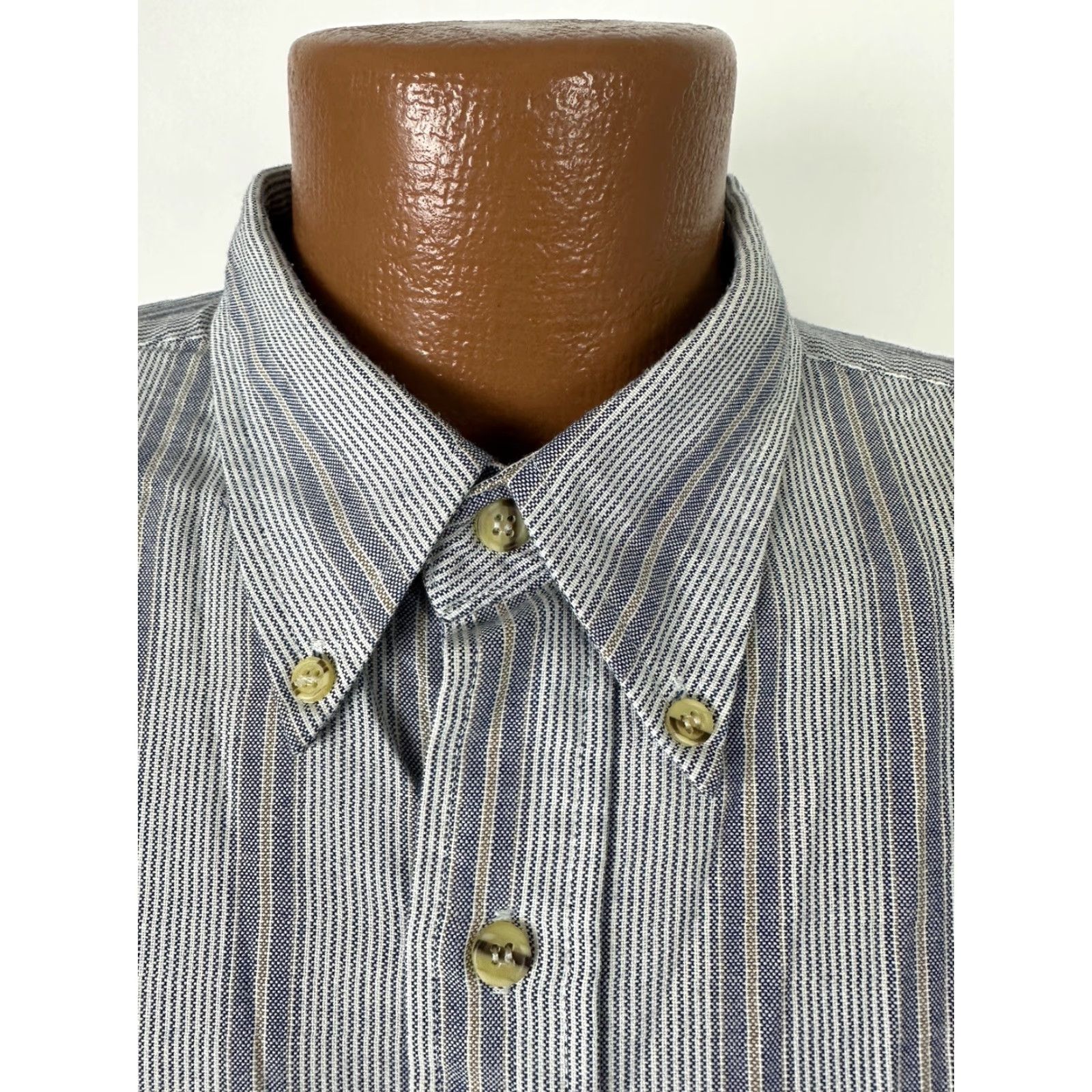 Vintage VINTAGE Reed St. James Oxford Shirt Men XLT TALL Navy Striped Wrinkle-Resistant Button Down Size US XL / EU 56 / 4 - 6 Thumbnail