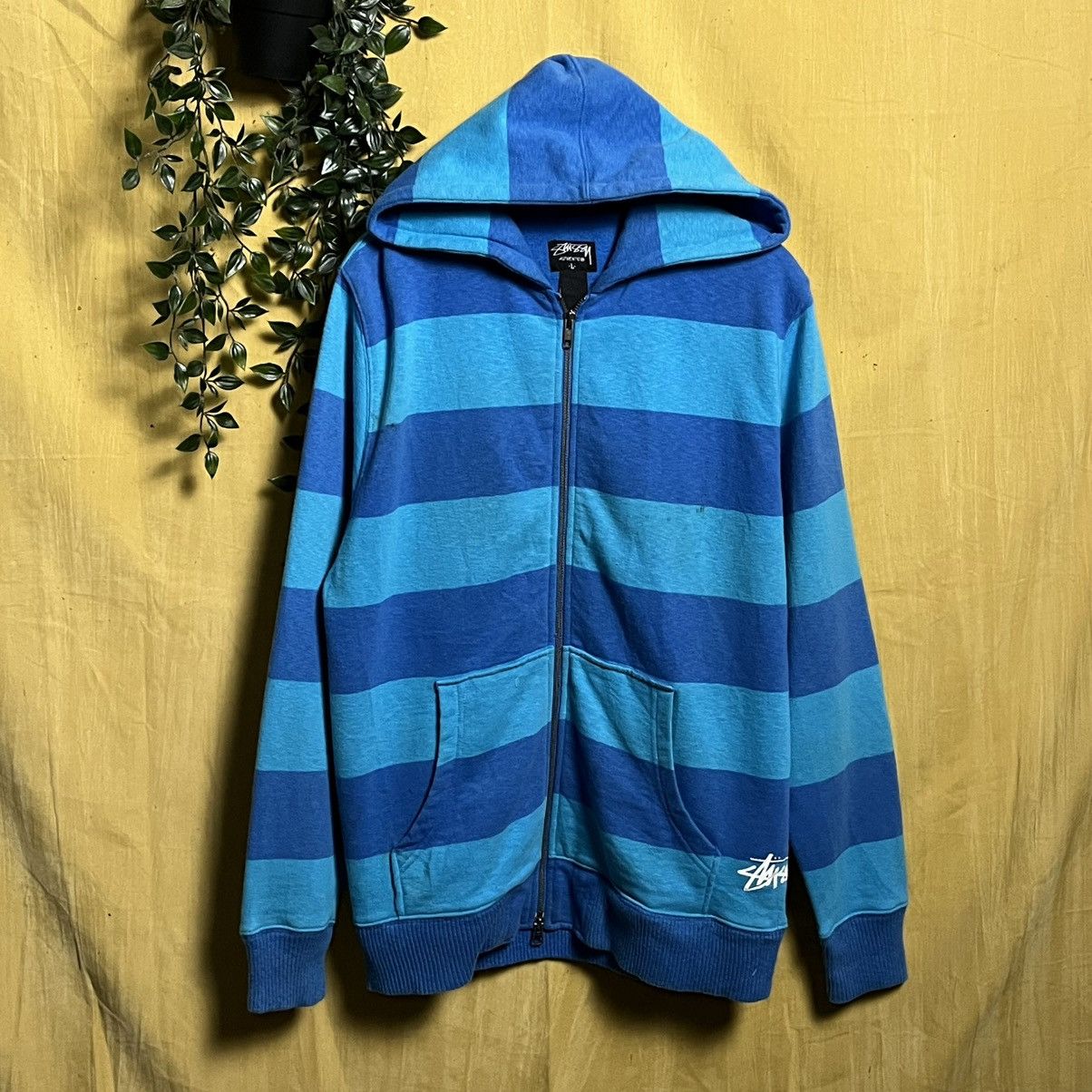 Stussy a26 Stussy Stripe Zipper Hoodie Size US L / EU 52-54 / 3 - 1 Thumbnail