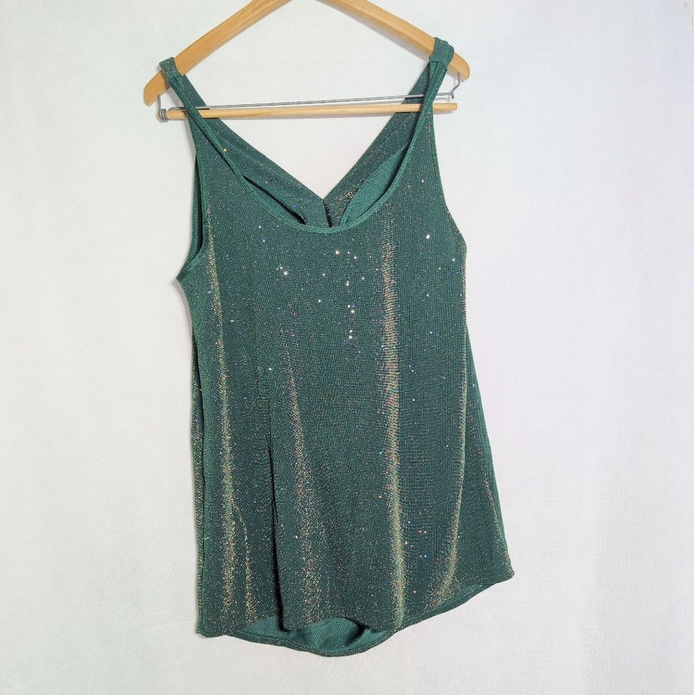 Other Unbranded 2XL Elegant Emerald Green Sparkle Draped Women's Size XXL / US 16-18 / IT 52-54 - 4 Thumbnail