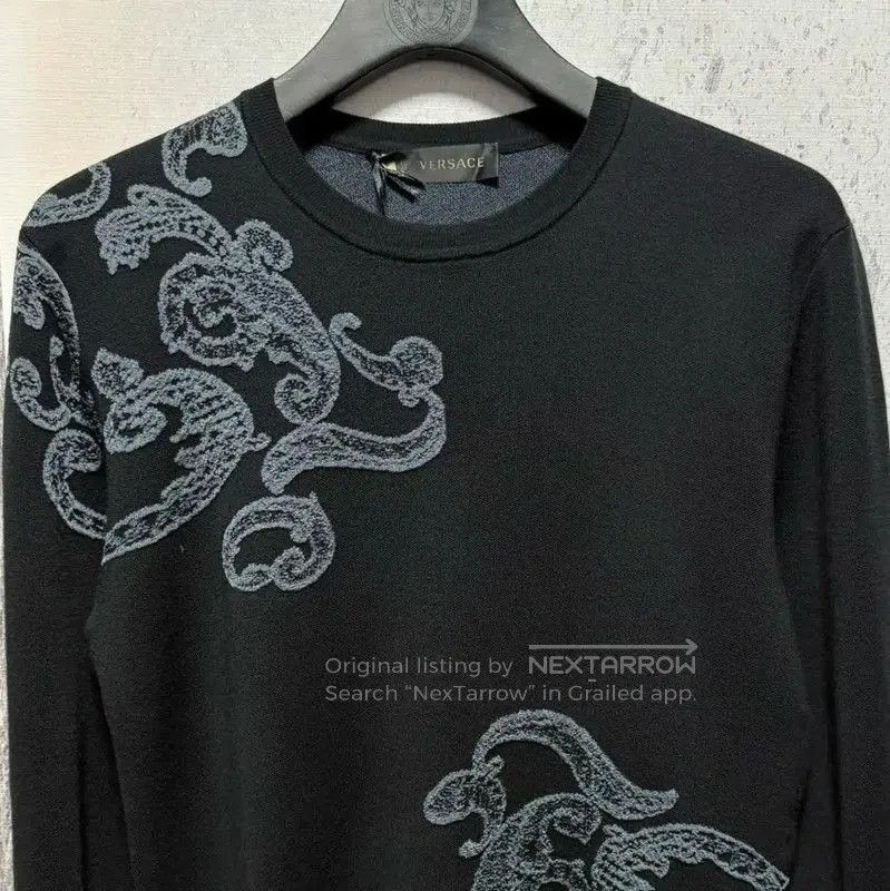 Versace Versace Black Wool Embroidered Pullover Sweater . Size US S / EU 44-46 / 1 - 4 Thumbnail