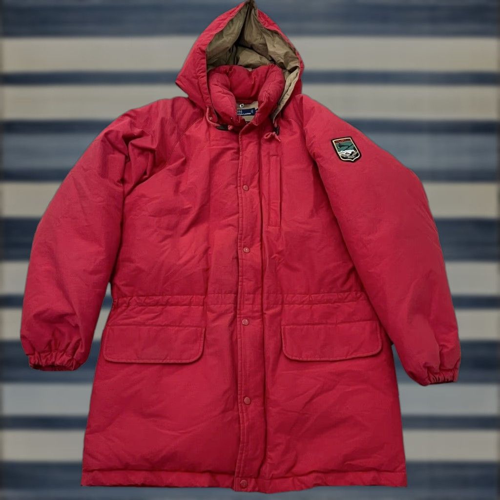 VINTAGE Polo Ralph Lauren Jacket Down Ski Patch Zip Up Medium Men