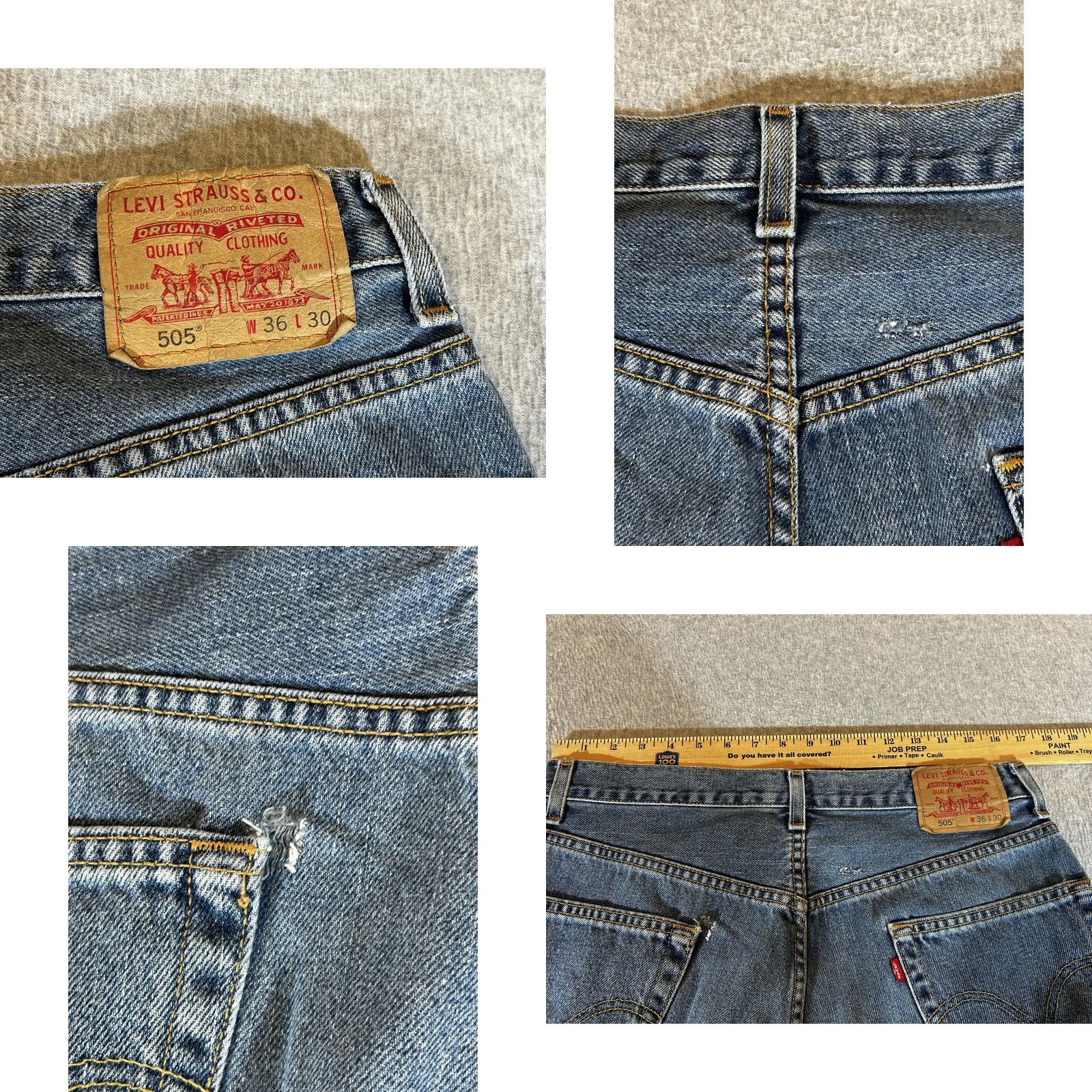 Levi's VINTAGE Levi's 505 Jeans Mens Regular Fit Straight Blue Medium Wash 34x30 Denim 100% Cotton Jeans Mens Size US 34 / EU 50 - 8 Thumbnail