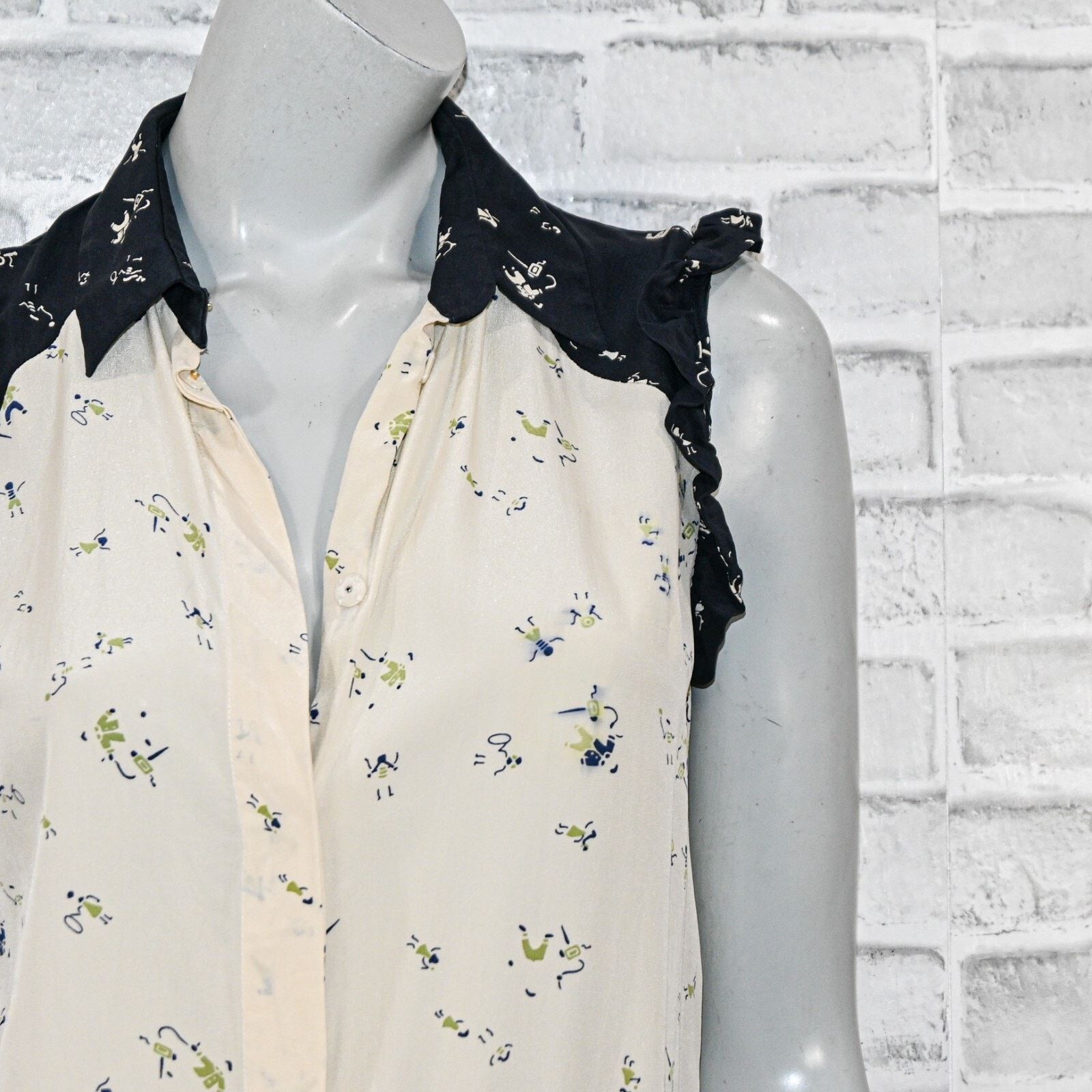 Marni MARNI Sleeveless Button front Dress Silk Cotton color block Size M / US 6-8 / IT 42-44 - 12 Thumbnail