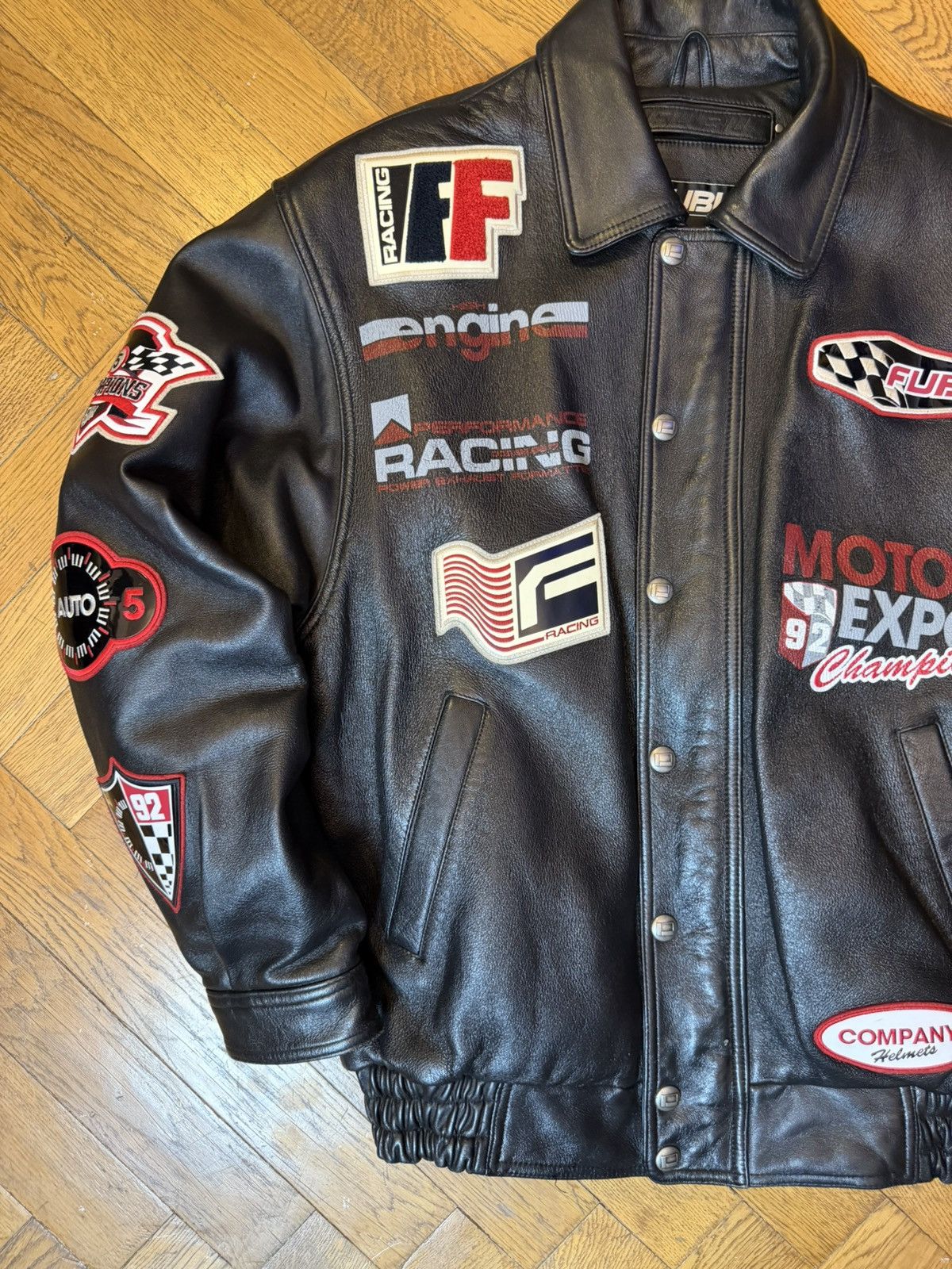 Fubu Vintage Fubu racing team leather jacket Size US XL / EU 56 / 4 - 8 Thumbnail