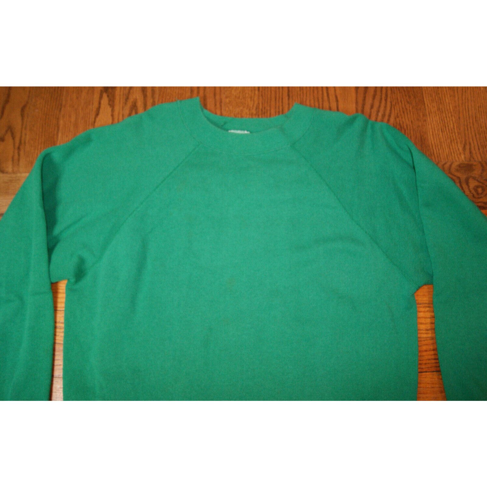Hanes VTG Hanes Green Blank Raglan Sweatshirt Size XL USA Skate Size US XL / EU 56 / 4 - 1 Thumbnail