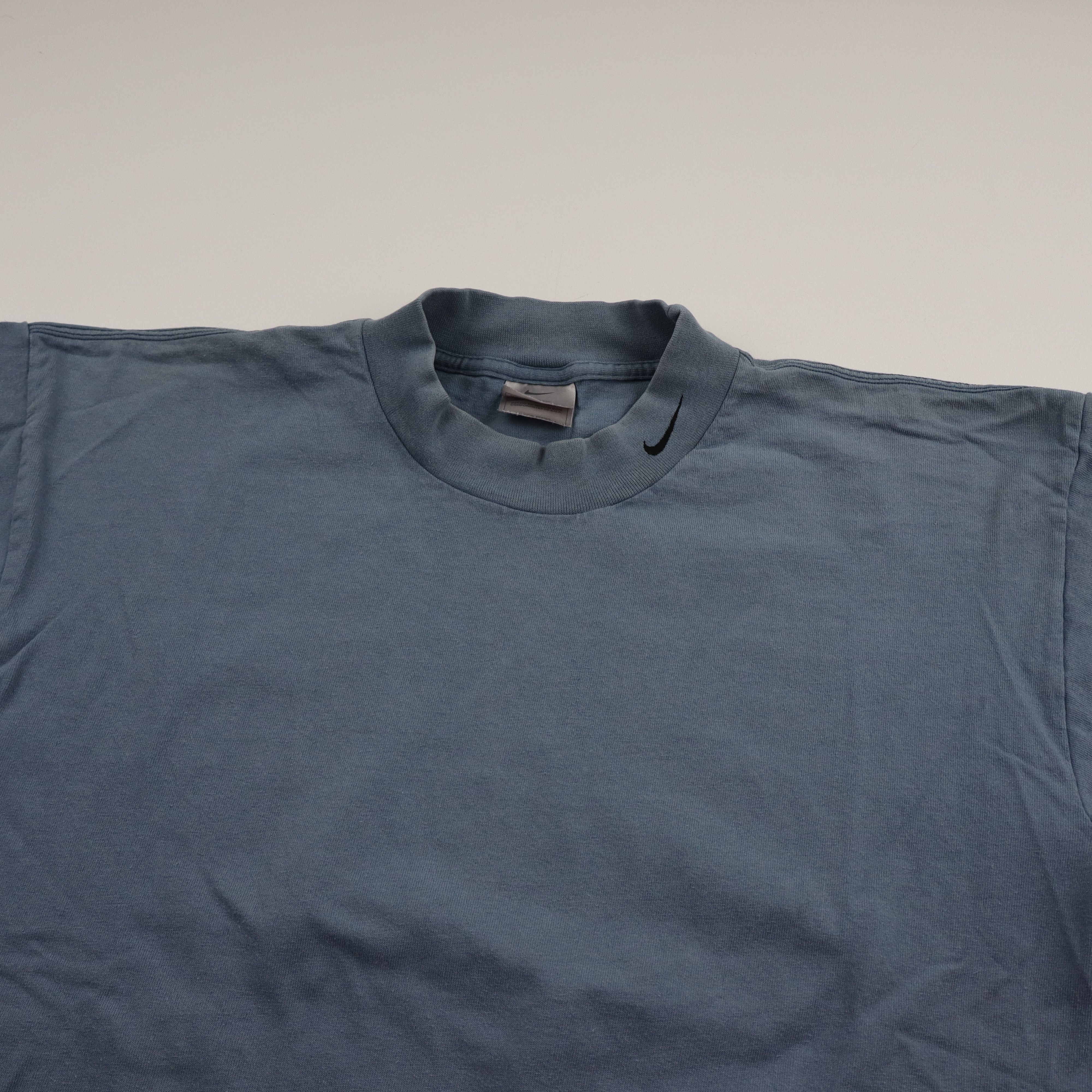 Nike × Vintage Vintage 90s Nike Mock Neck Mini Swoosh Long Sleeve T Shirt Size US XL / EU 56 / 4 - 3 Thumbnail