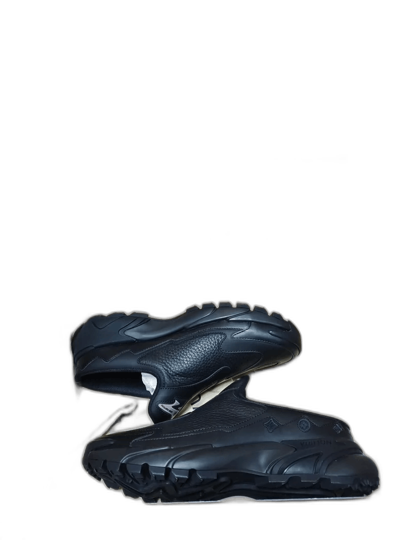 Louis Vuitton LV Louis Vuitton Black Leather Slip-On Shoes Size US 6.5 / EU 39-40 - 1 Thumbnail