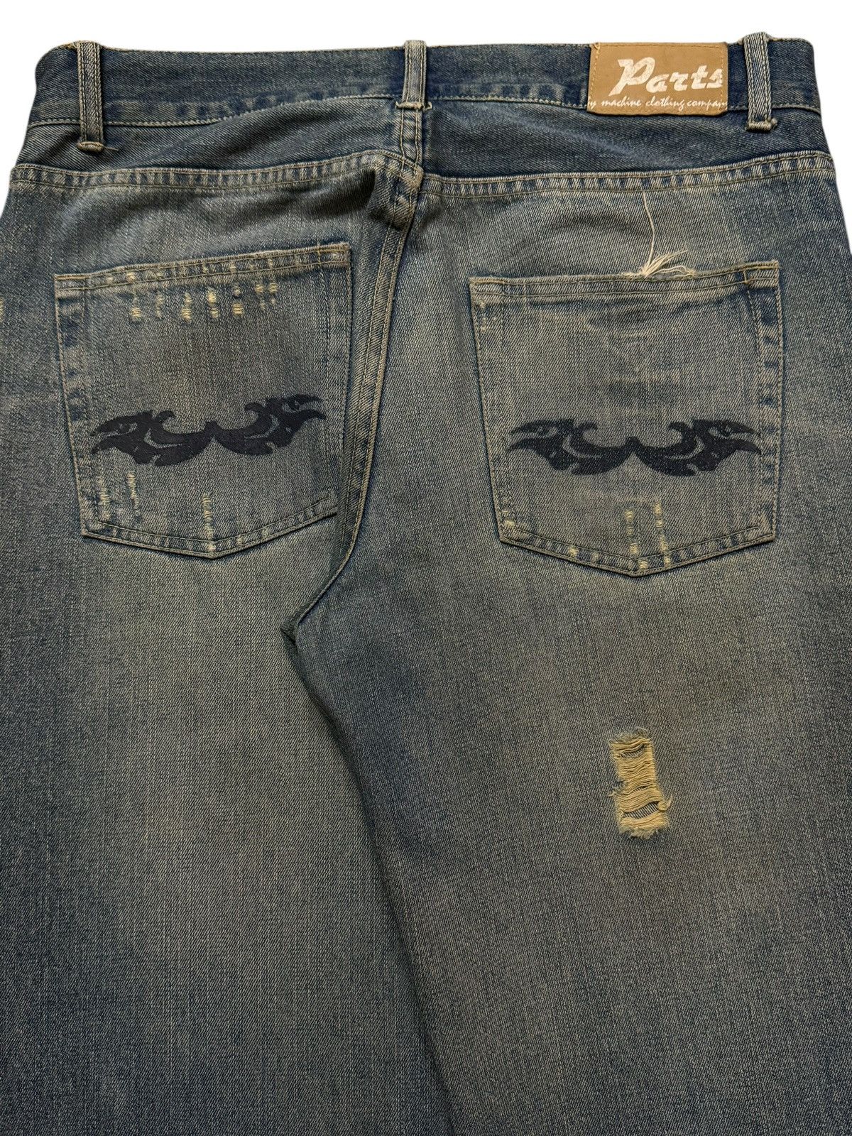 Kapital Vintage Japanese Brand Mud Wash Distressed Wide Leg Baggy Size US 34 / EU 50 - 4 Thumbnail