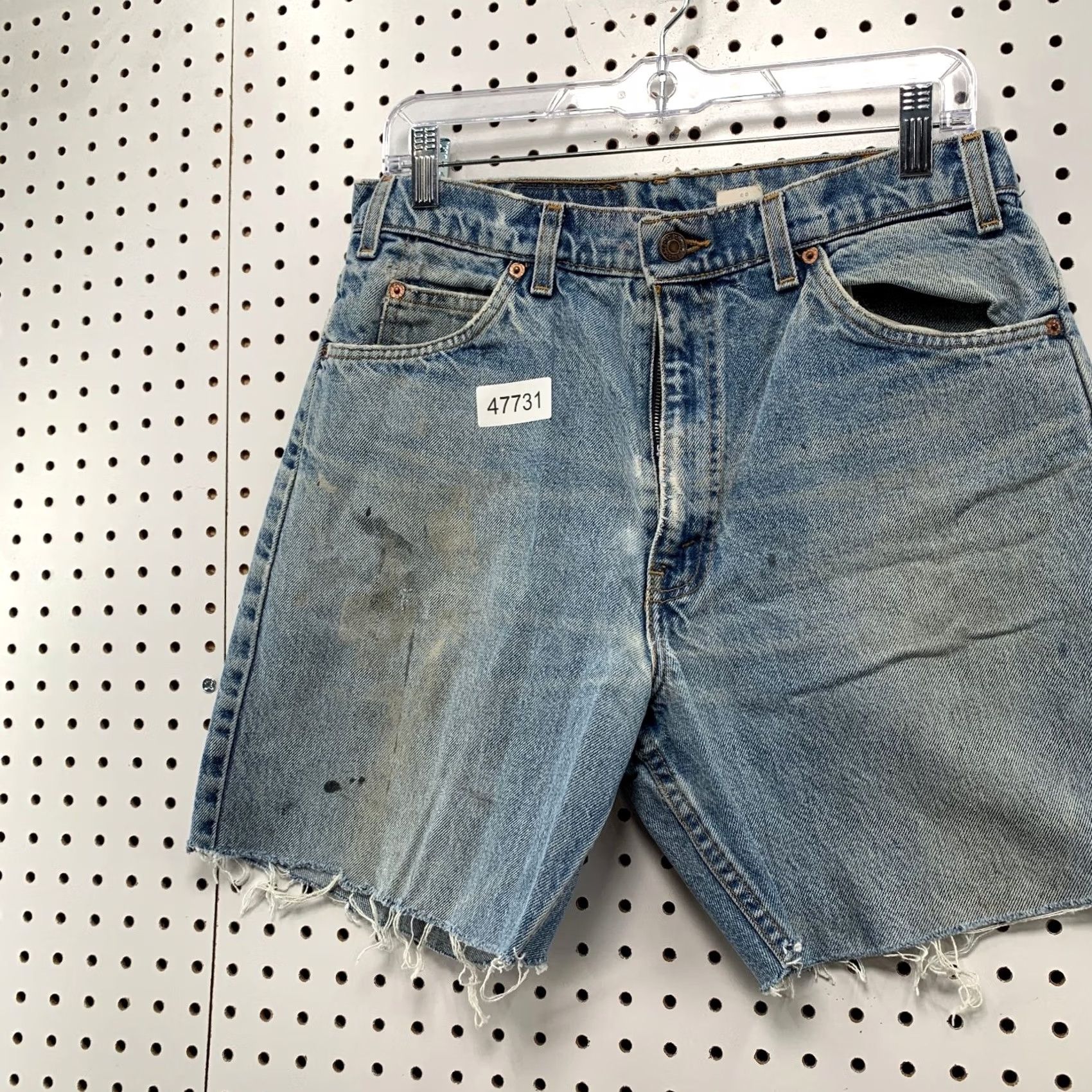 Levi's VINTAGE Levi's 550 Denim Shorts Men 30x7 Tag 34 Blue Orange Tab Cut Off Jean USA Bermuda Shorts Men 34 Blue 90s Mens Size US 34 / EU 50 - 5 Thumbnail