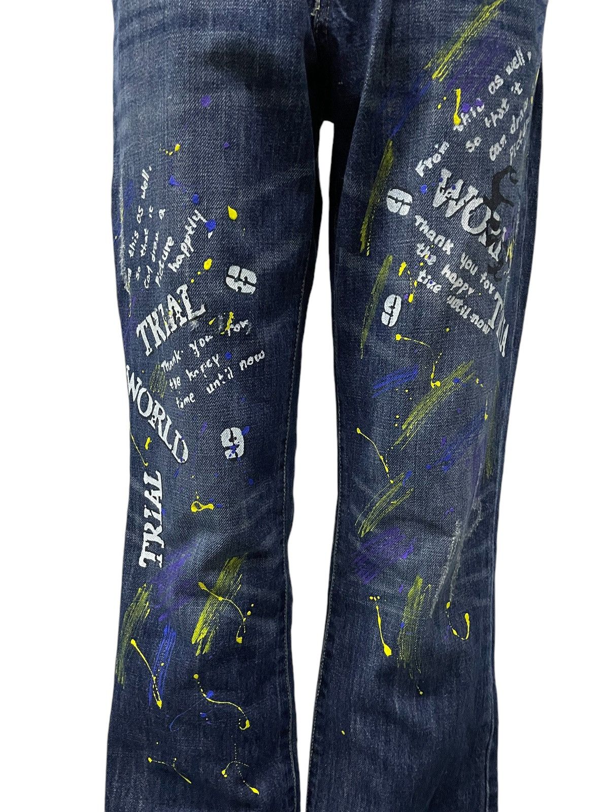 Japanese Brand × PPFM × semanticdesign Semantic Design Poems Paint splatter Flared Denim Pants Size US 31 - 5 Thumbnail