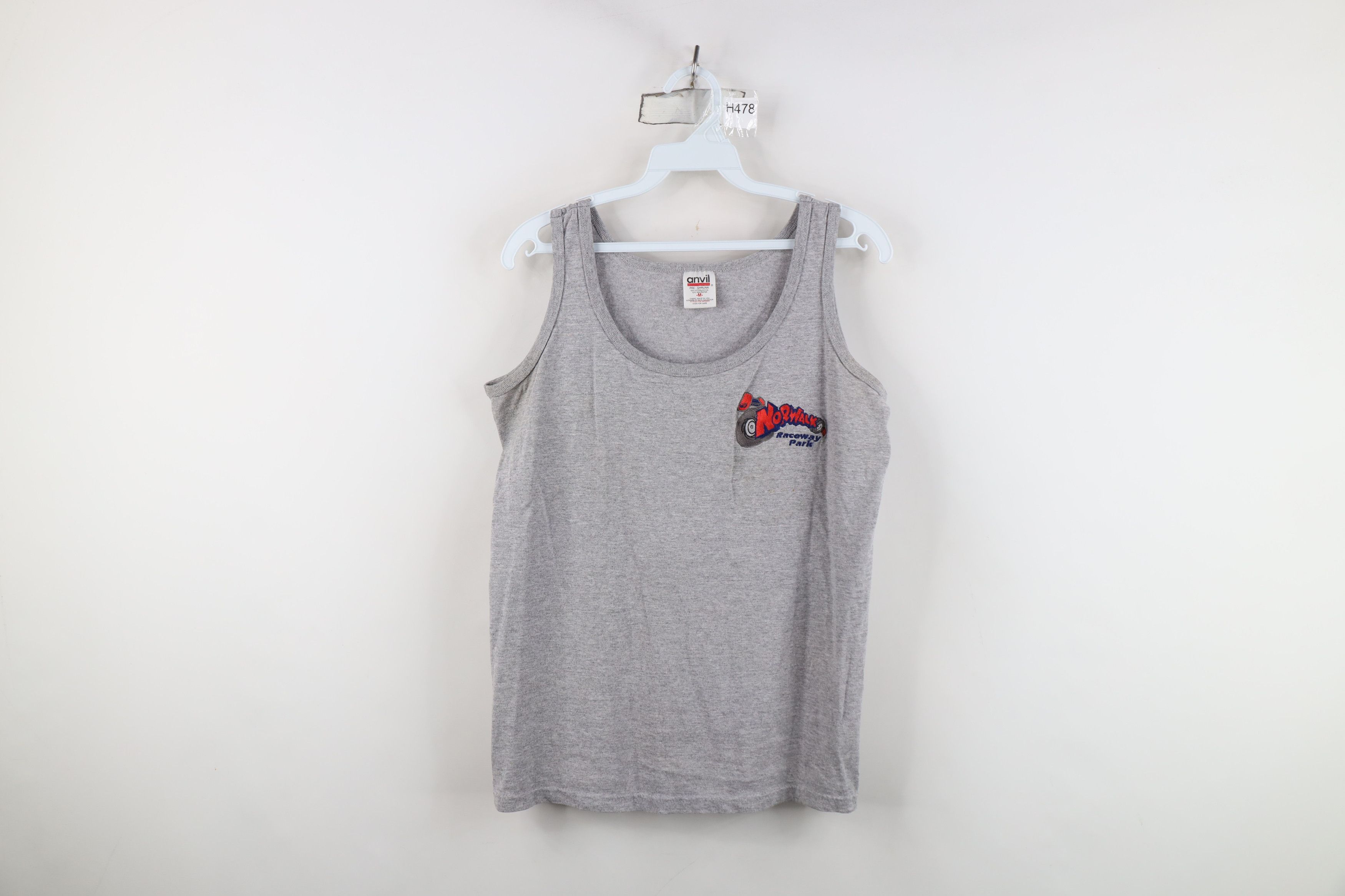 Vintage Vintage 90s Raceway Park Tank Top T-Shirt Heather Gray Size M / US 6-8 / IT 42-44 - 1 Thumbnail