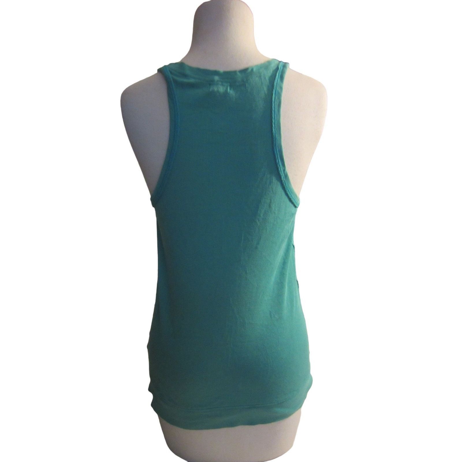 Old Navy Teal Ribbed Button-Front Tank Top Old Navy Women’s L Size L / US 10 / IT 46 - 5 Thumbnail