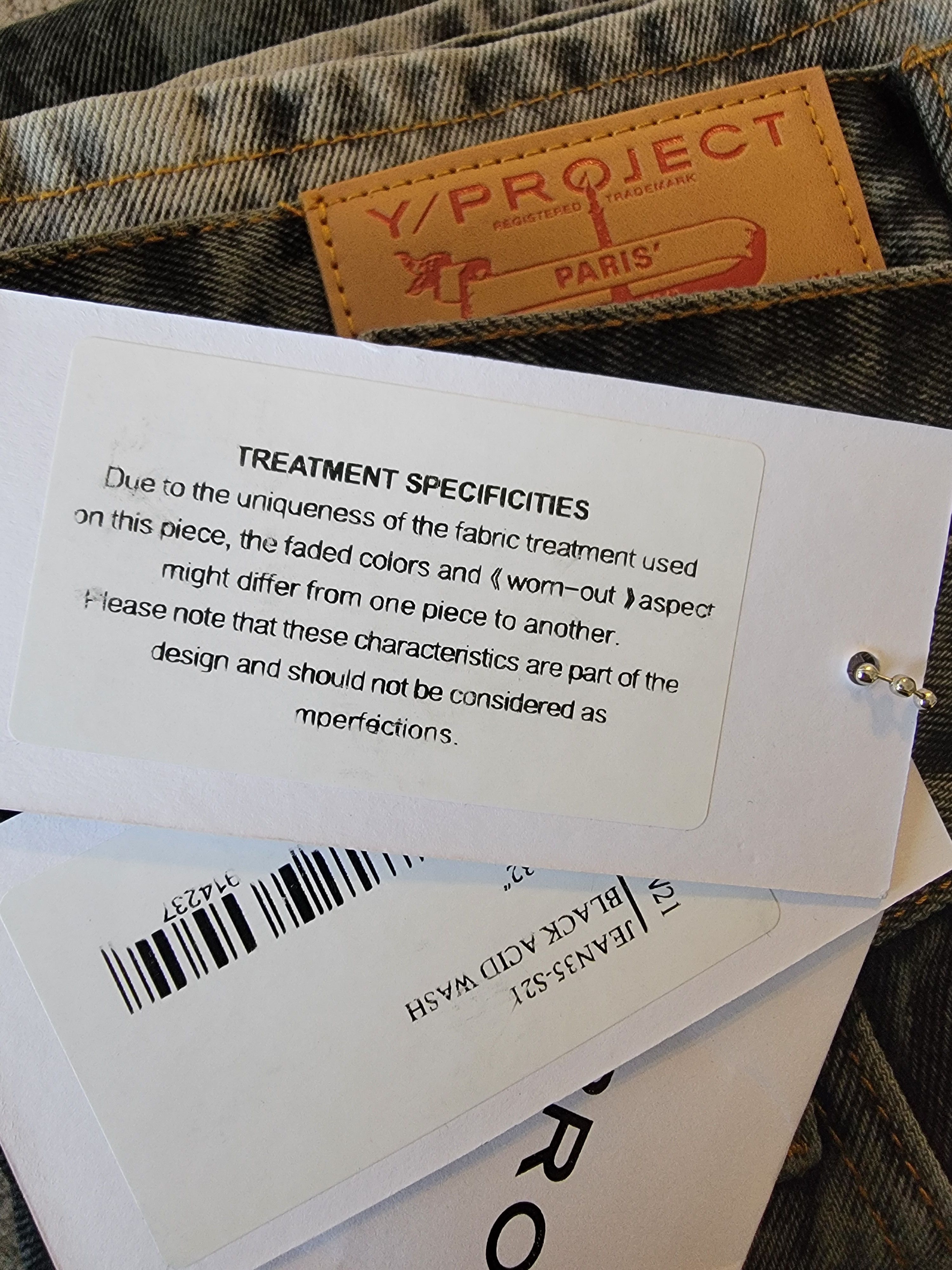 Y/Project Y/Project Unisex Cowboy Cuff Jeans Black Acid Wash sz 32 Size US 32 / EU 48 - 17 Thumbnail