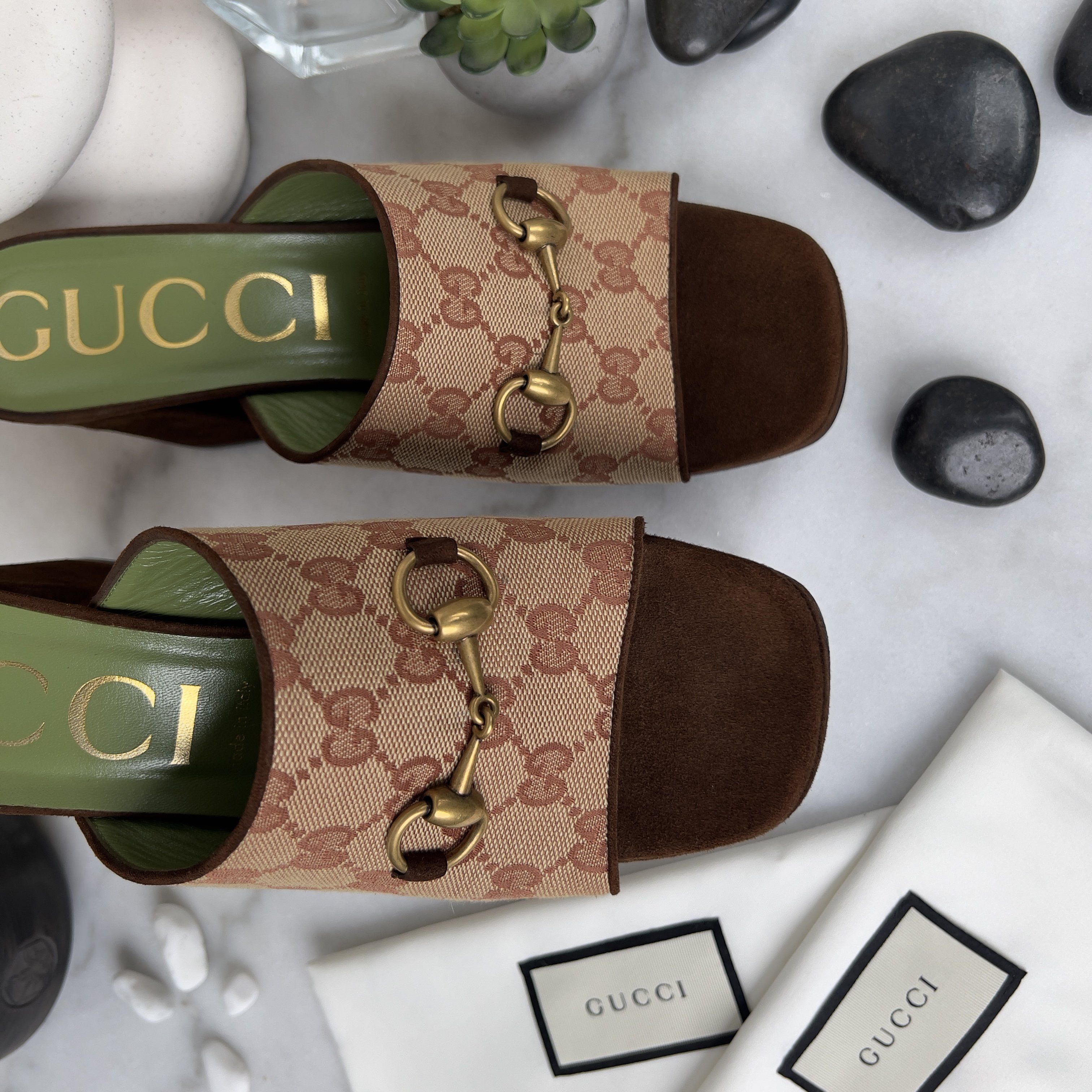 Gucci GUCCI GG Monogram Horsebit Houdan Platform Block Sandal Mule Size US 10 / IT 40 - 4 Thumbnail