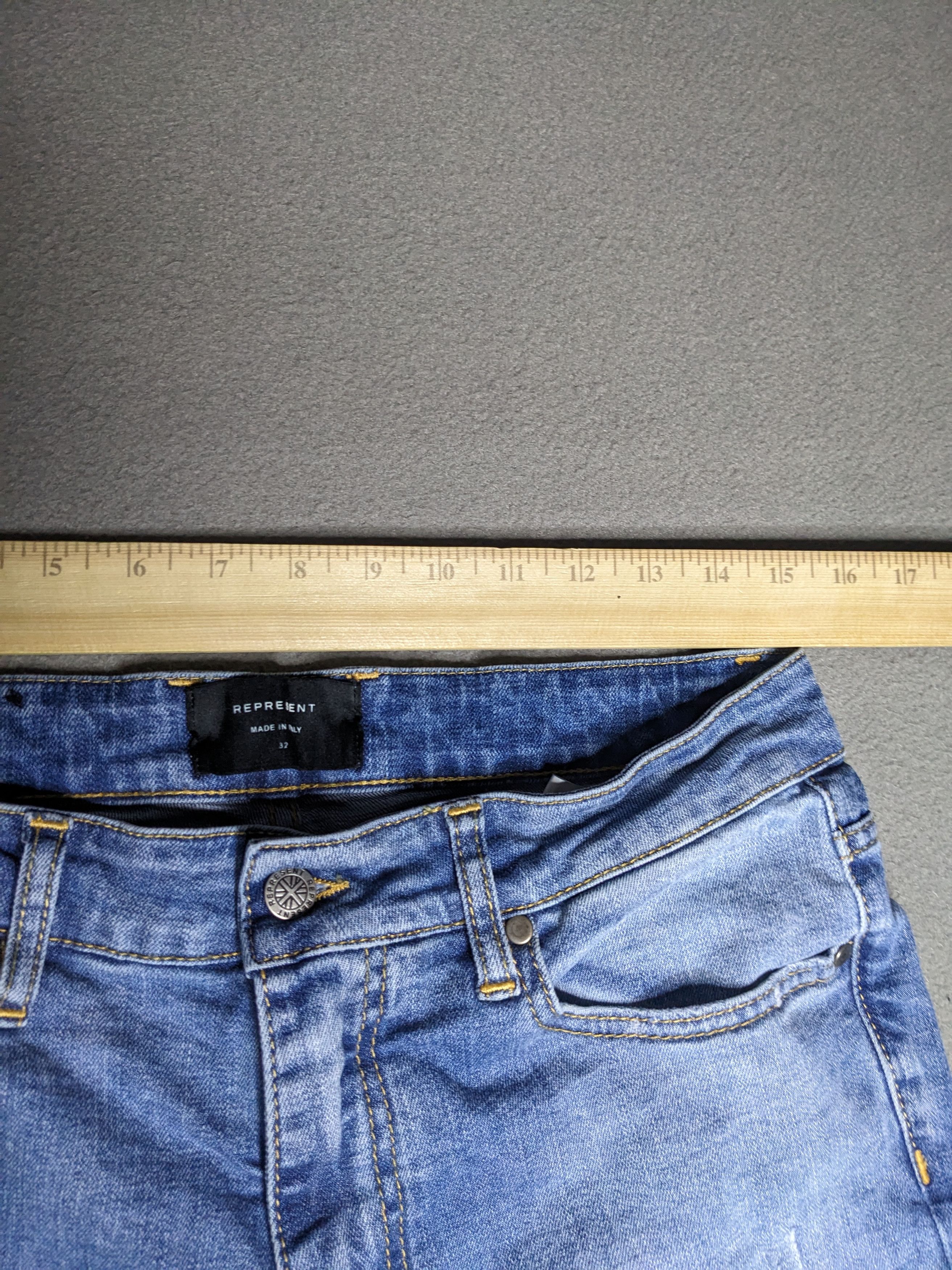 Represent Clo. Represent Repaired Denim 32x30 Distressed Skinny Jeans Italy Size US 32 / EU 48 - 15 Thumbnail