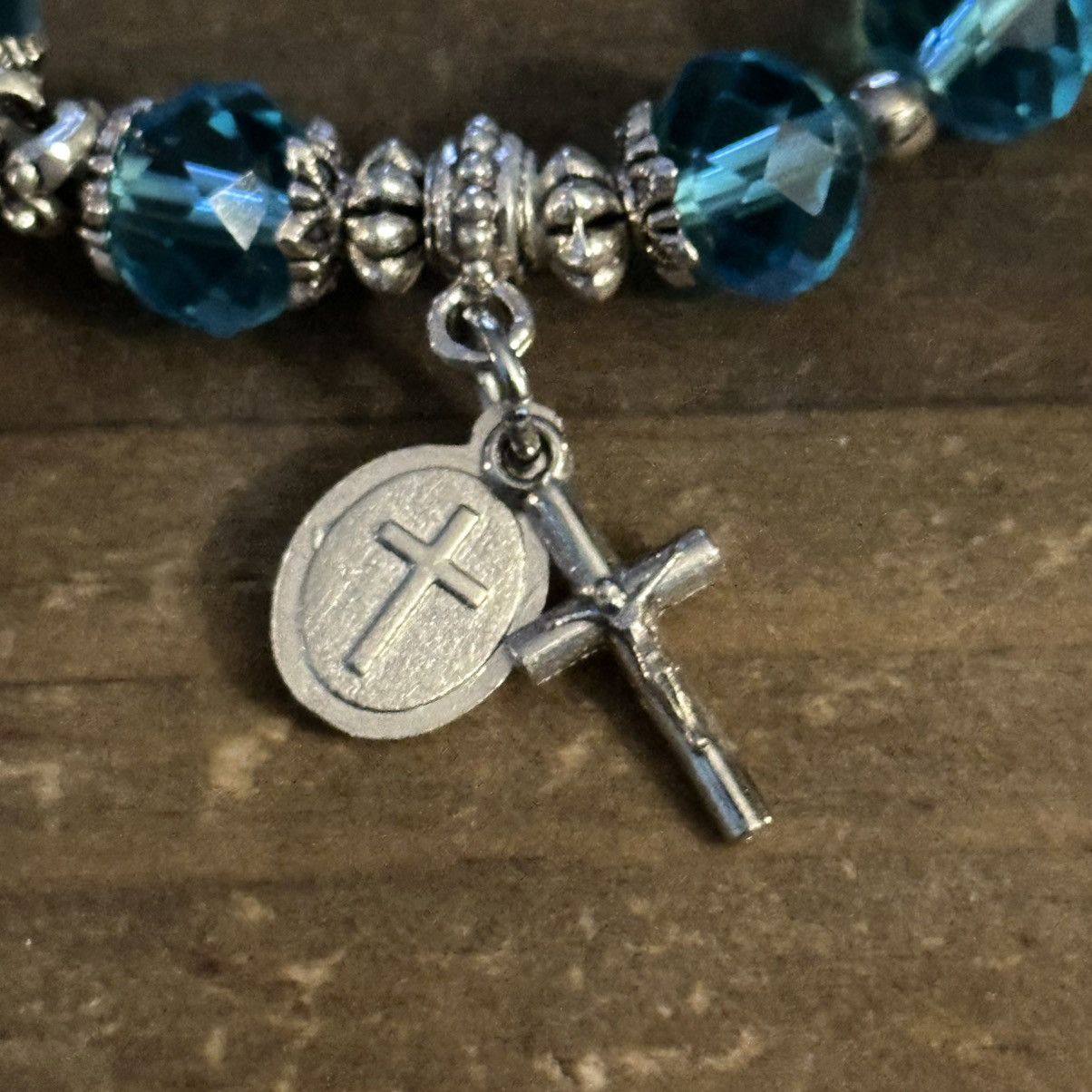 Other March birthstone rosary crystal bead bracelet Size ONE SIZE - 4 Thumbnail