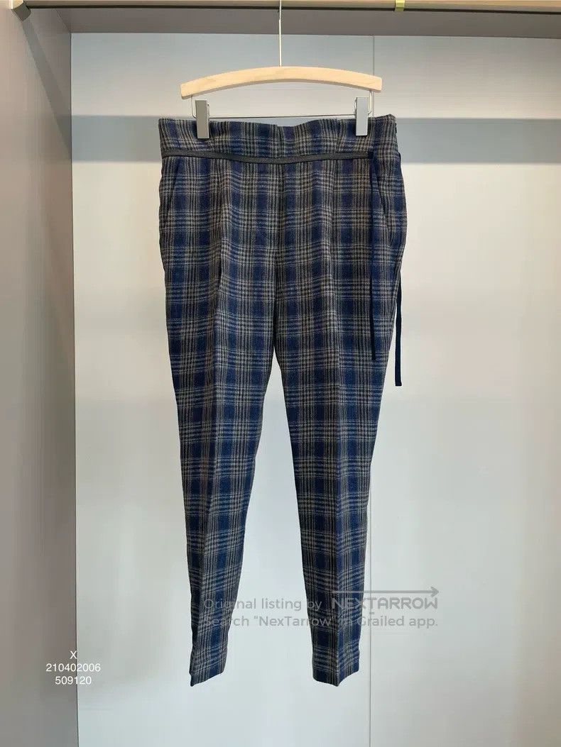 Brunello Cucinelli Brunello Cucinelli Blue Gray Plaid Mixed Beaded Linen Casu Size 27" / US 4 / IT 40 - 1 Thumbnail