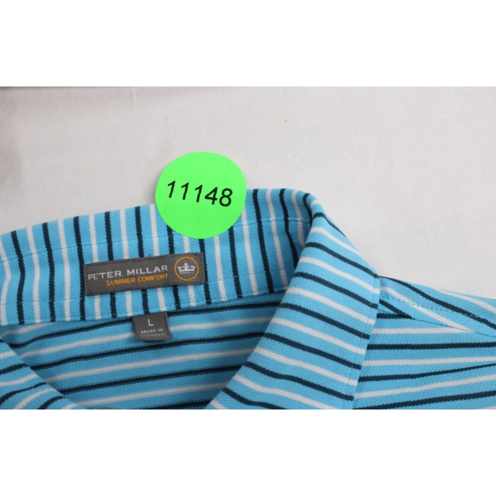 Peter Millar VINTAGE Peter Millar Summer Comfort Polo Men's Large Blue Stripe Golf Scottish Drum Major Size US L / EU 52-54 / 3 - 7 Thumbnail