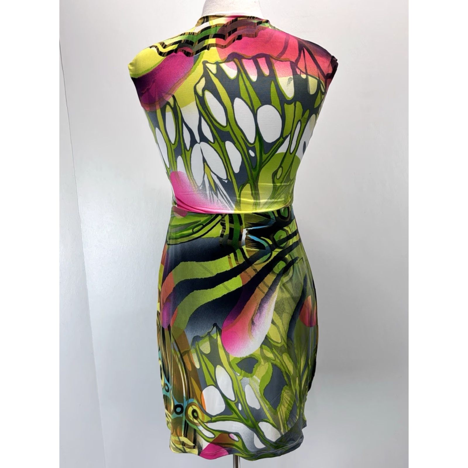 Joseph Ribkoff JOSEPH RIBKOFF Colorful Faux Wrap Dress Size 8 Women’s Sleeveless V-Neck Short Geometric Print Party Casual Size M / US 6-8 / IT 42-44 - 3 Thumbnail