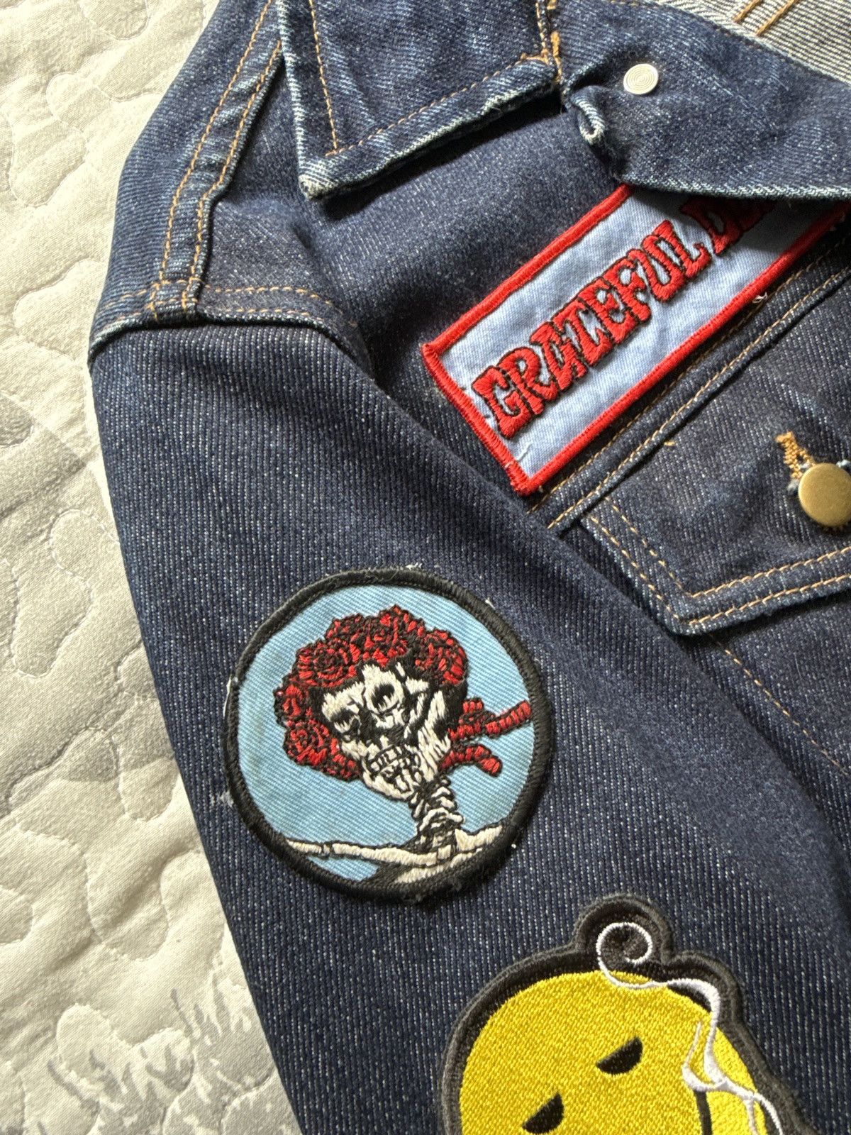 American Apparel Custom Greatful Dead Denim Patch Jacket Size US M / EU 48-50 / 2 - 4 Thumbnail