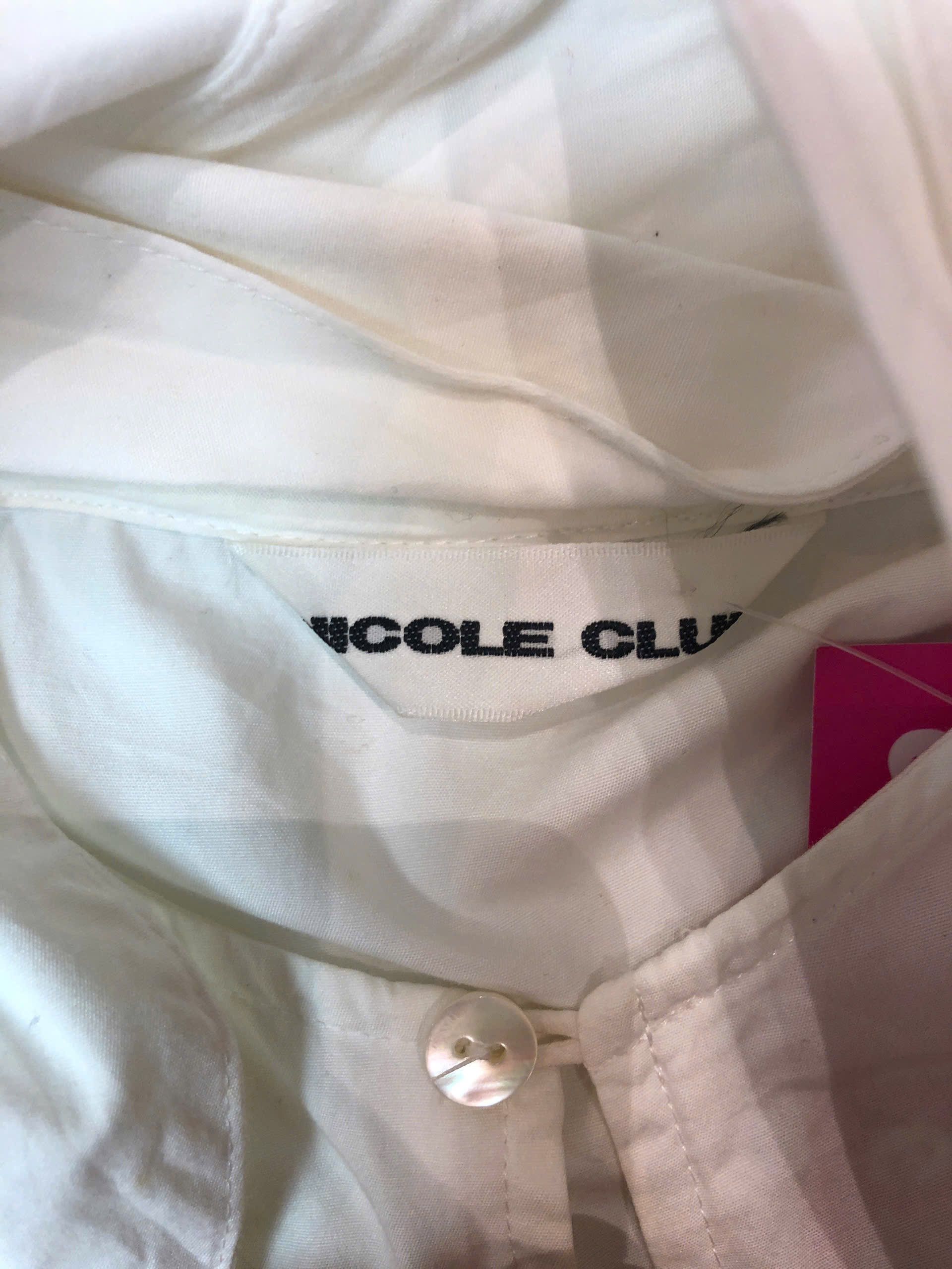 Nicole Club Nicole Club White Puff-Sleeve Blouse with Extended Collar Size L / US 10 / IT 46 - 2 Thumbnail