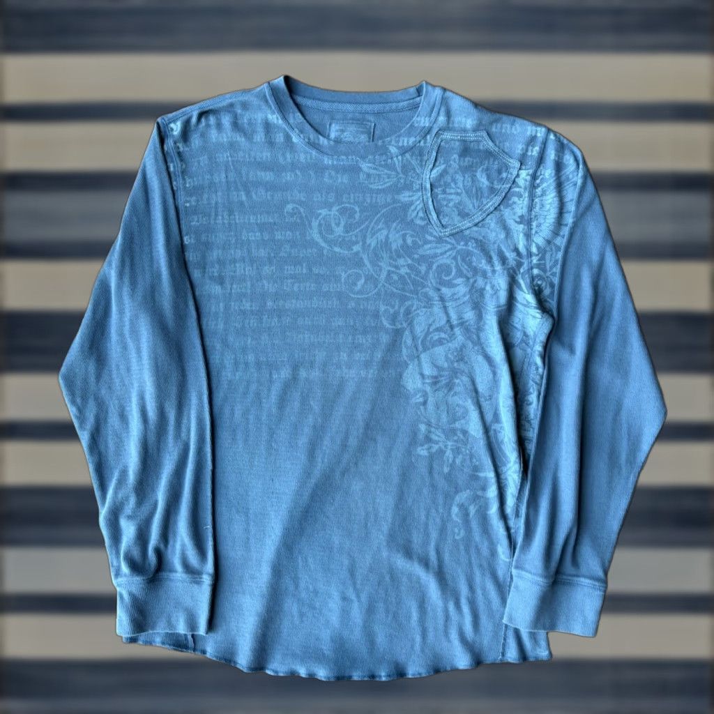 Affliction VINTAGE Y2K Thermal Shirt Large Blue Grunge Punk Graphic Tee Mens Size US L / EU 52-54 / 3 - 1 Thumbnail