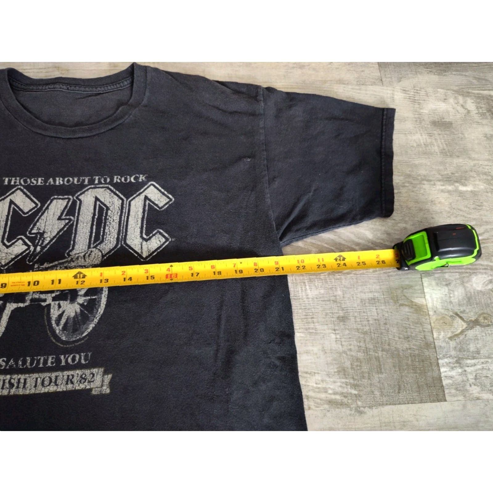 Vintage VINTAGE AC/DC For Those About To Rock Black T Shirt Rock Shirt Men M/L Cotton Weathered Graphic Print Crew Neck Short Sleeve UK Tour Weathered Faded Size US M / EU 48-50 / 2 - 7 Thumbnail