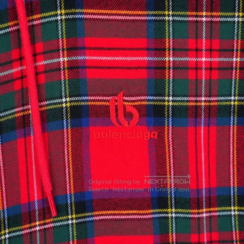 Balenciaga Balenciaga Red Plaid Hooded Shirt-Style Jacket Size US S / EU 44-46 / 1 - 4 Thumbnail