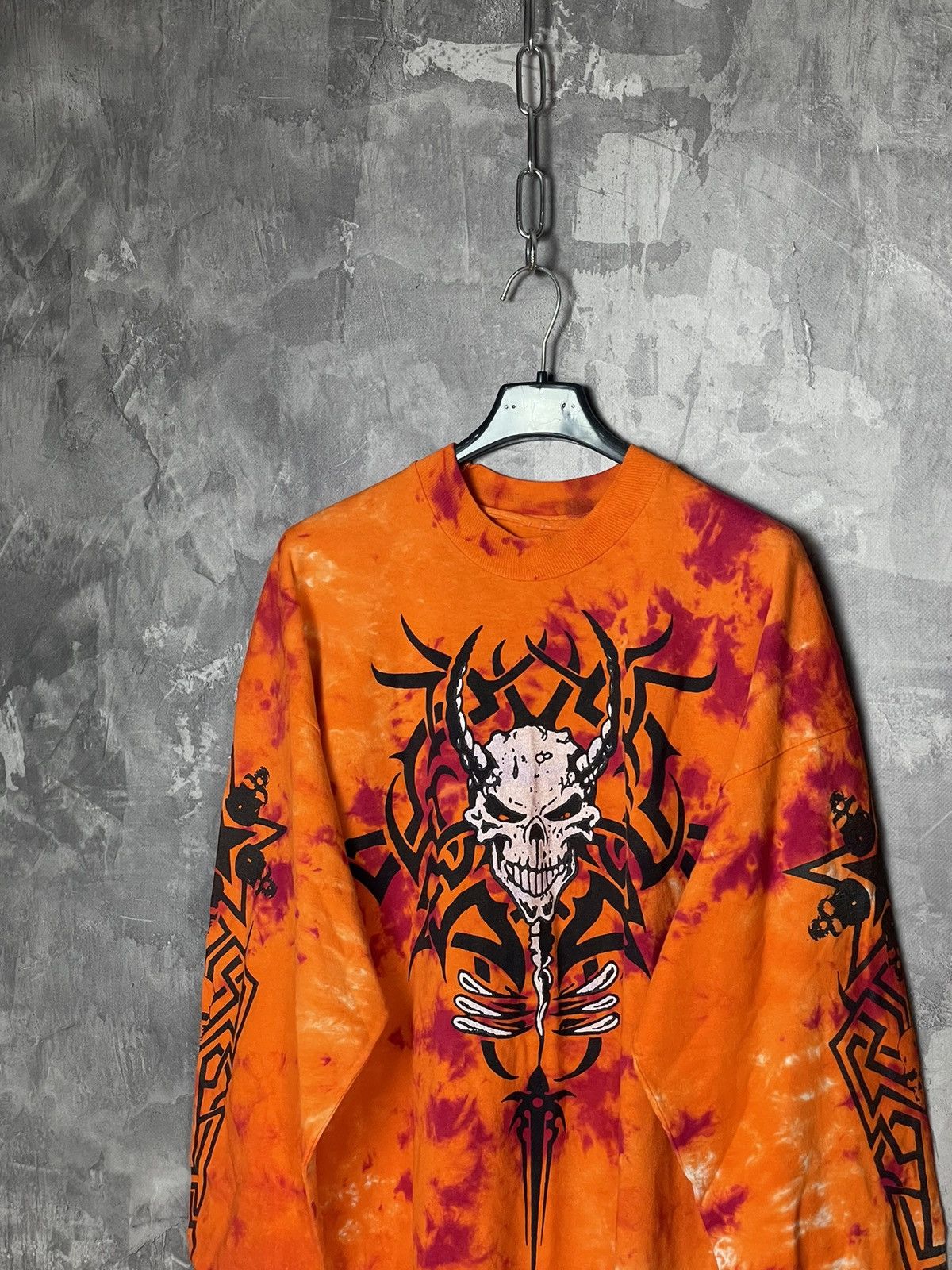 Vintage Y2K Crazy skull Printed longsleeve All Over Rare Size US L / EU 52-54 / 3 - 8 Thumbnail