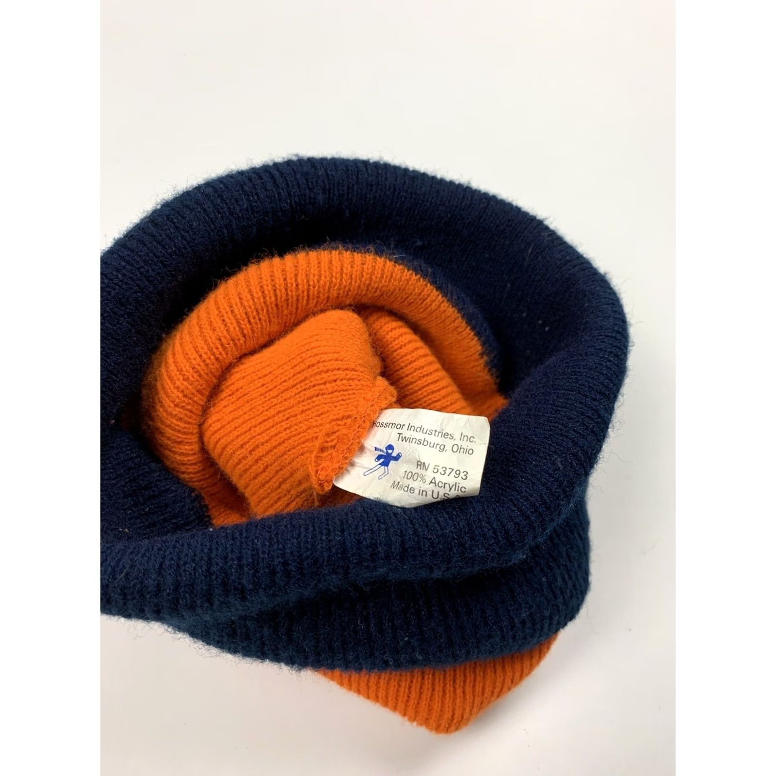 NFL VINTAGE Chicago Bears NFL Pro Line Football Knit Beanie Hat Cap Made In The USA NFL Beanie Ladies Mens Unisex Orange 80s 90s Football Warm Lined Cap Size ONE SIZE - 3 Thumbnail