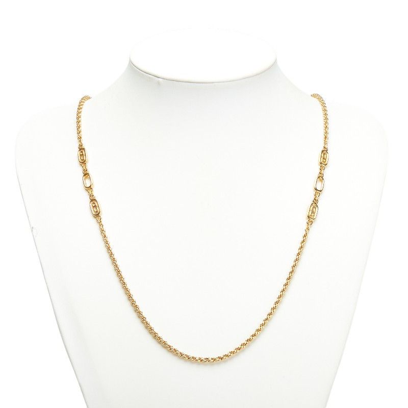 Dior Dior CD Logo Plate Necklace Metal Necklace DUTY FREE for USA