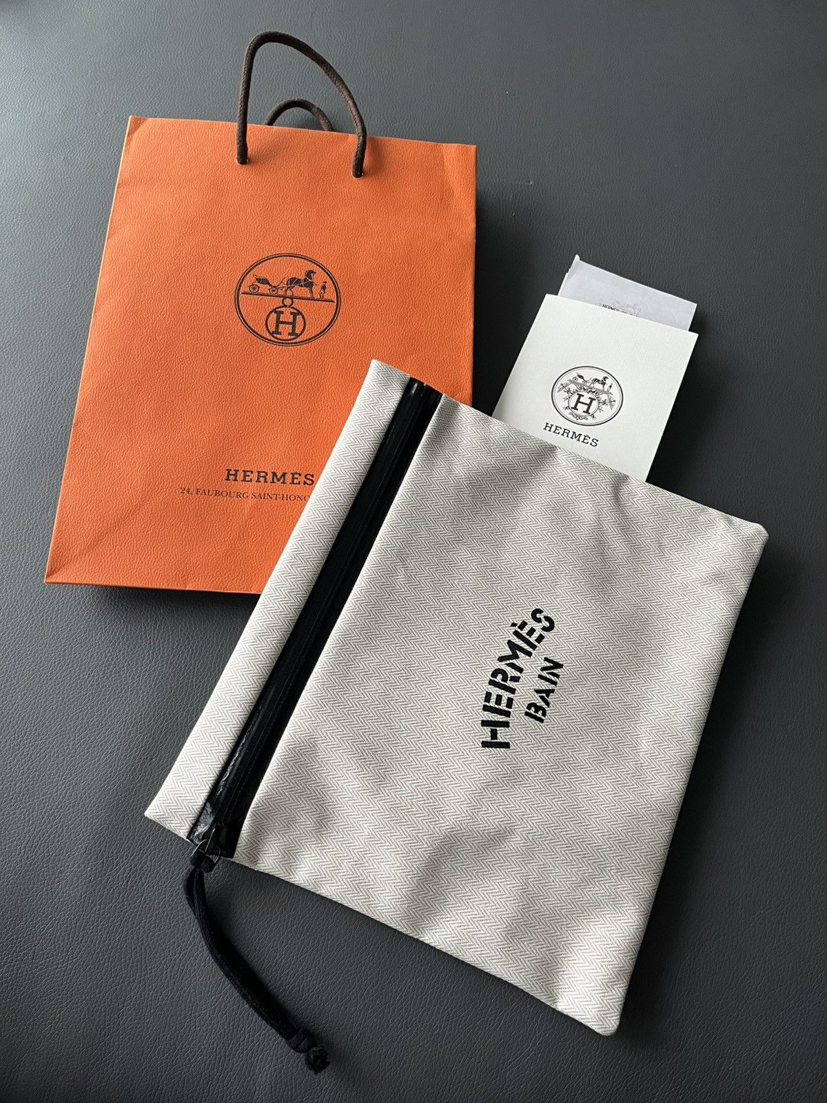 Hermes Limited Edition Hermes Logo Pouch Bag / Toilet Bag Size ONE SIZE - 5 Thumbnail