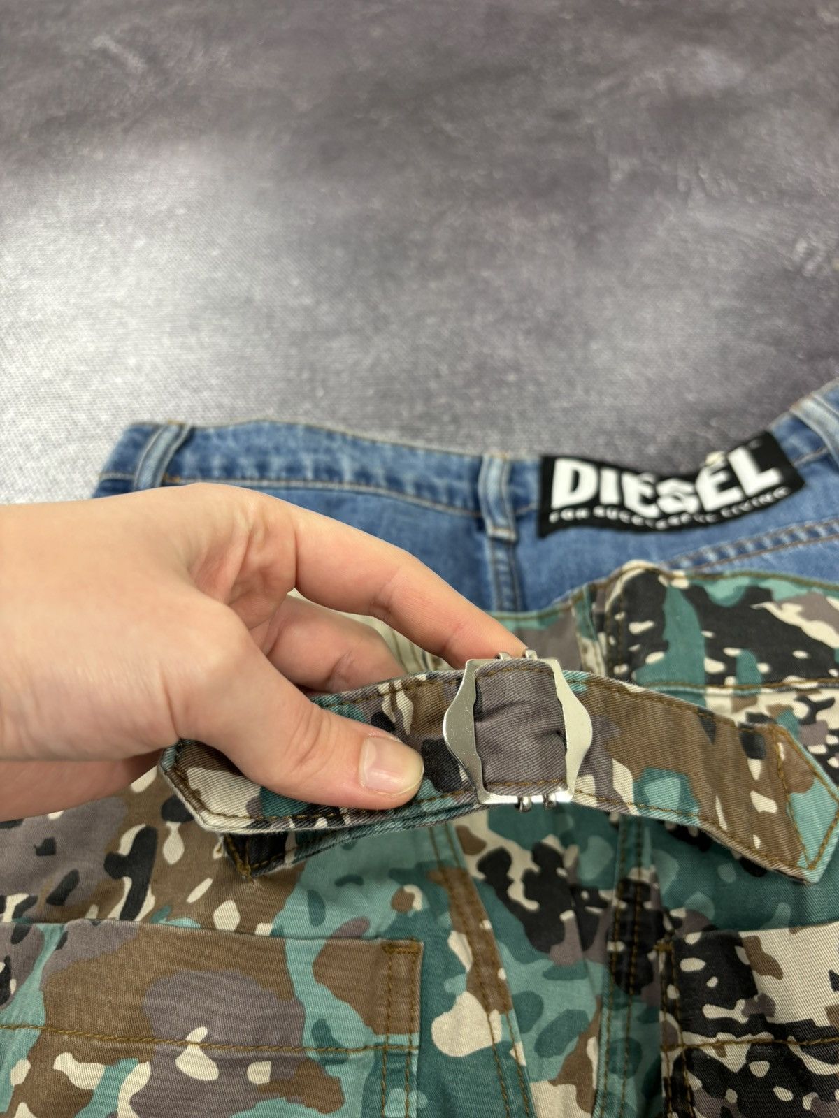 Diesel Diesel O-Cali-A Y2K Utility Denim Camo Layered Mini Skirt Size 24" / US 00 / IT 34 - 17 Thumbnail