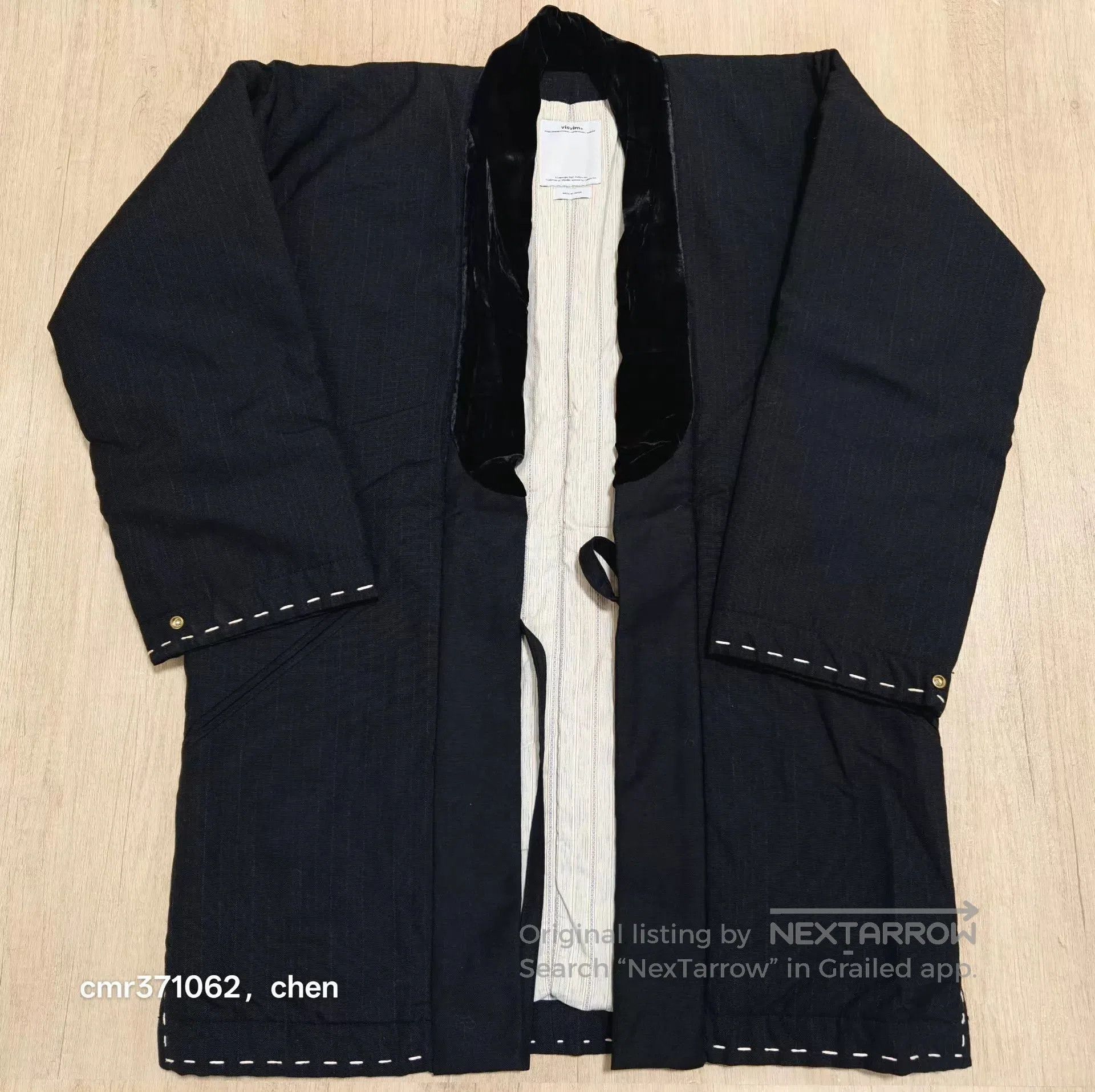 Visvim Black Long Sleeve Robe Coat. Size US M / EU 48-50 / 2 - 1 Thumbnail