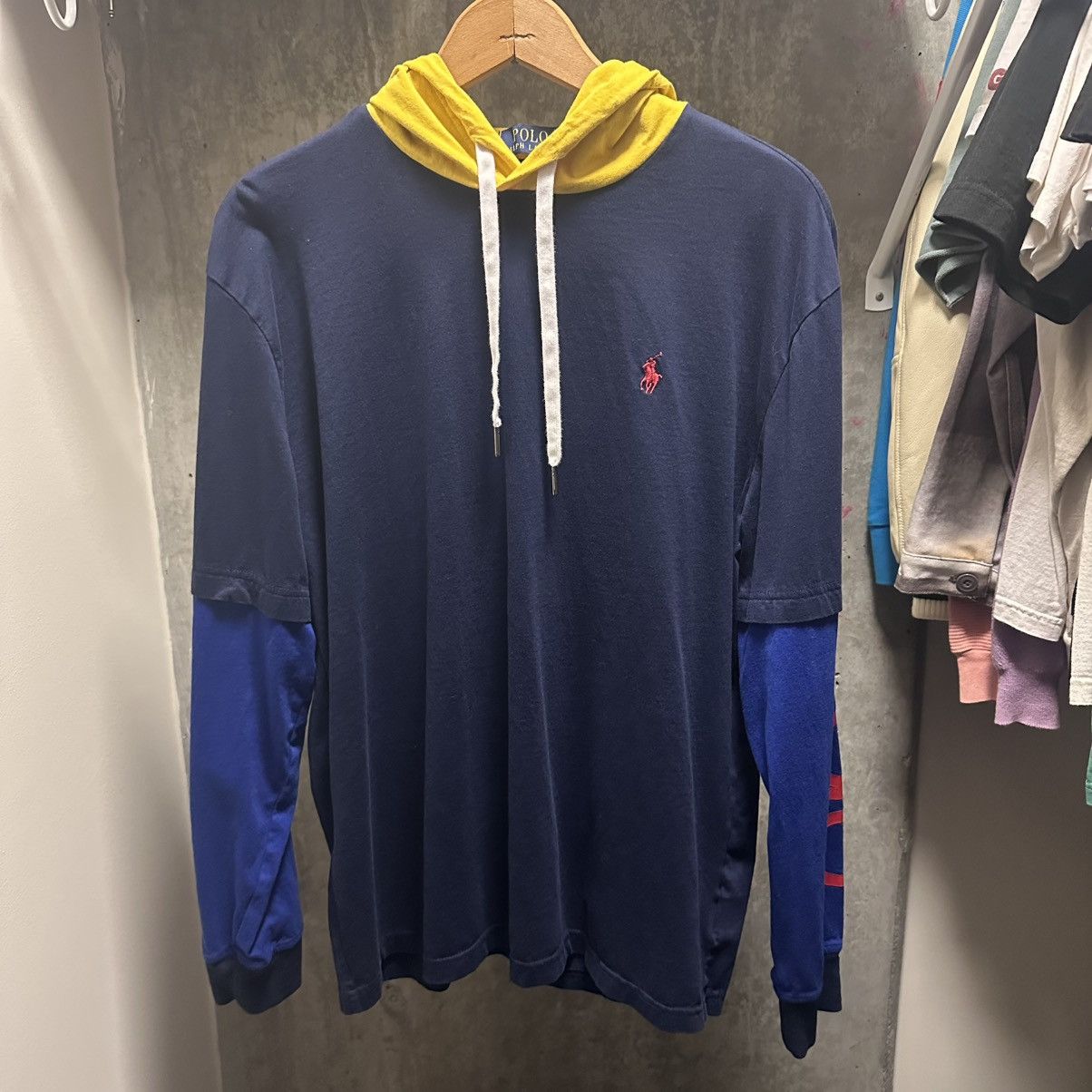 Polo Ralph Lauren Polo Ralph Lauren Men's Navy Hooded Longsleeve Shirt Size M Size US M / EU 48-50 / 2 - 1 Thumbnail