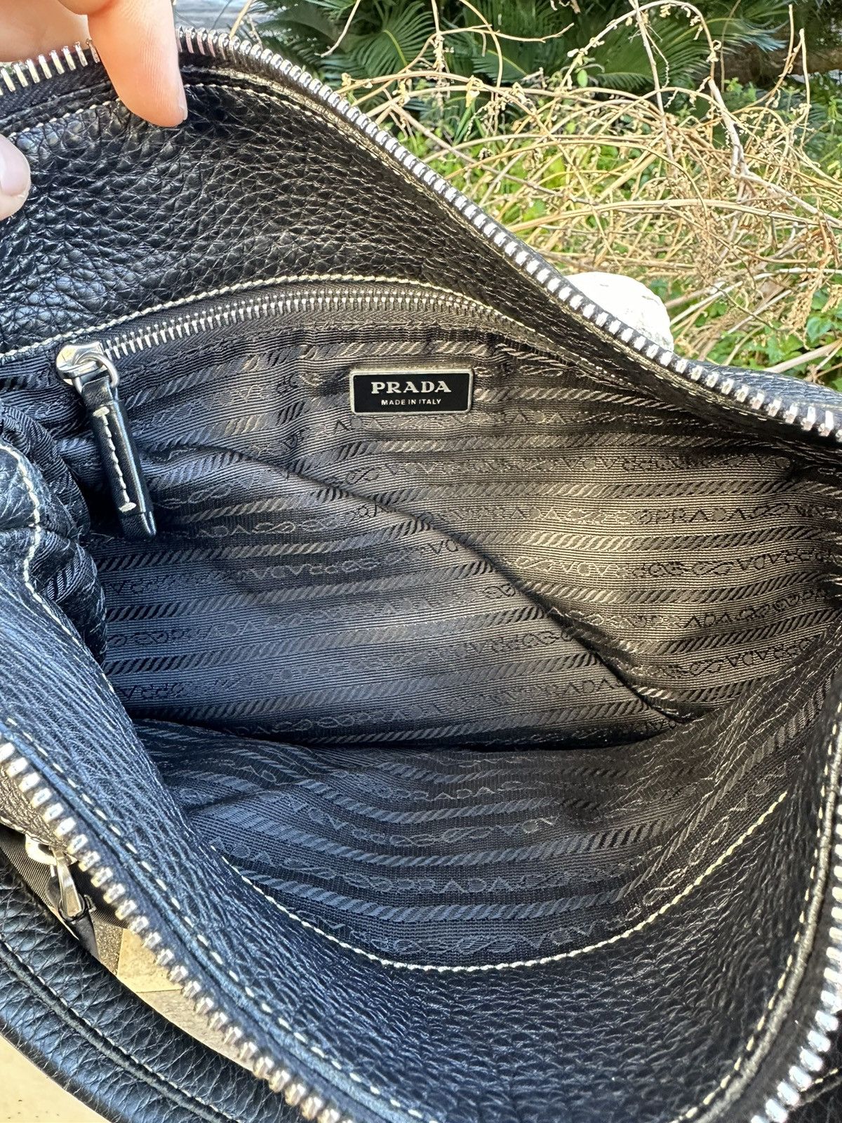 Prada Prada Black Shoulder Bag Leather Nylon Size ONE SIZE - 10 Thumbnail