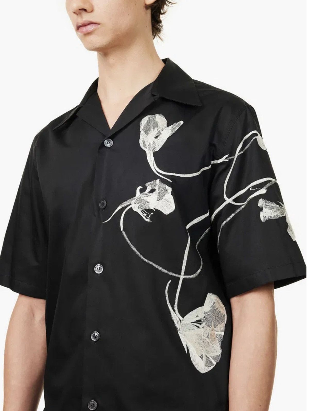 Alexander McQueen floral embroidered bowling shirt size 15++ Size US M / EU 48-50 / 2 - 1 Thumbnail
