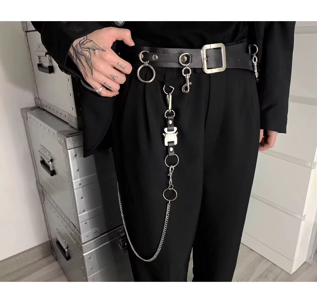 Japanese Brand × Jewelry Fashion Multifunctional Cowhide Ieather Pants Chain Size ONE SIZE - 7 Thumbnail