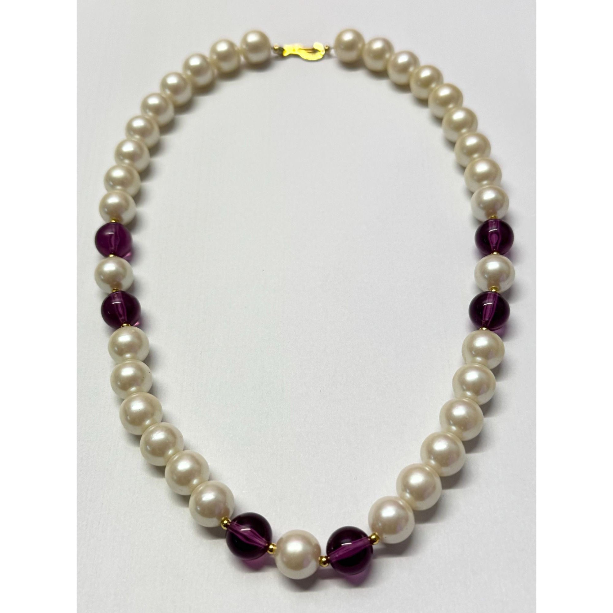 Vintage Vintage purple faux pearl beaded collar choker necklace Size ONE SIZE - 2 Thumbnail