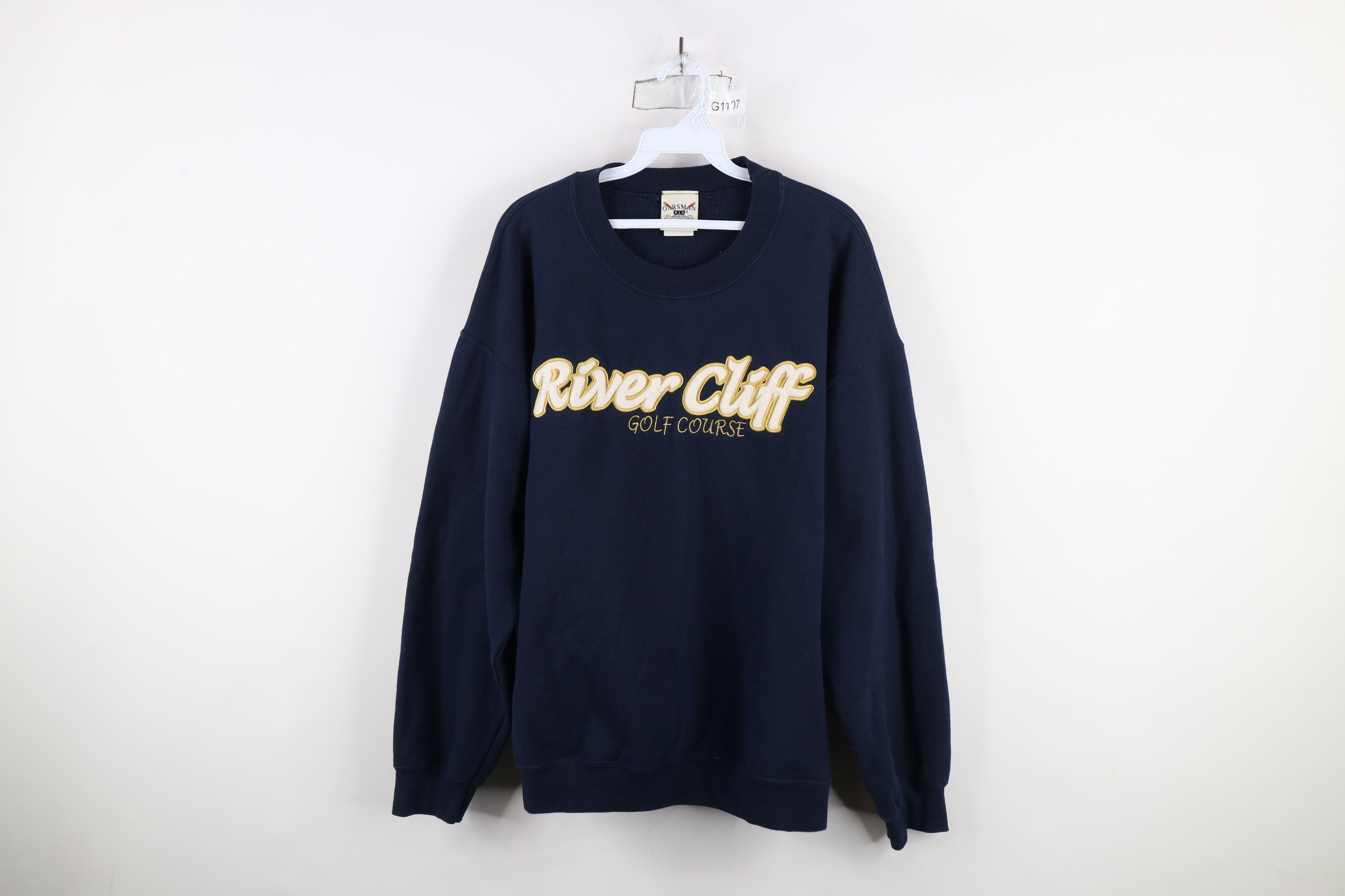 Vintage Vintage 90s Spell River Cliff Golf Course Sweatshirt Blue Size US L / EU 52-54 / 3 - 1 Thumbnail