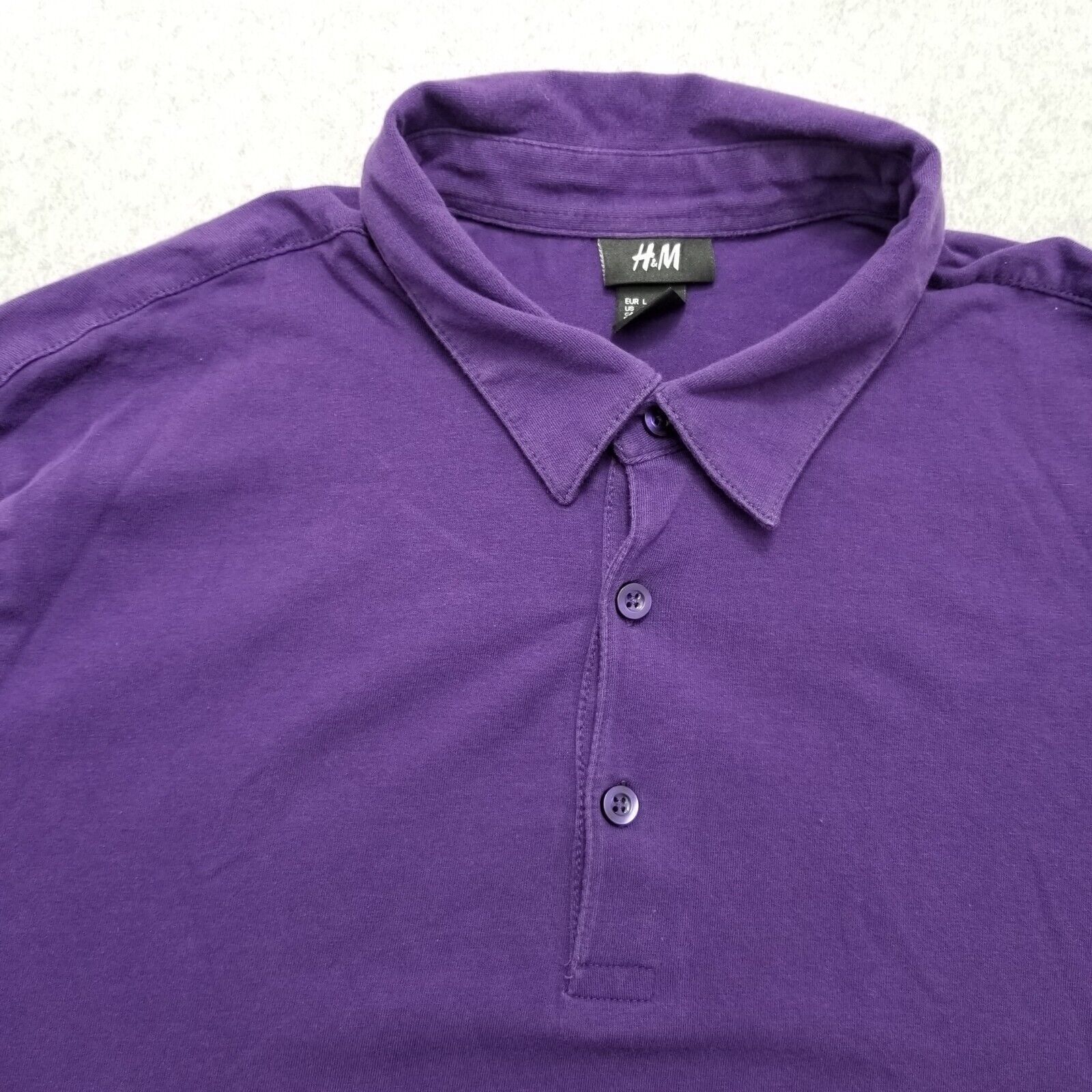 H&M H&M Polo Shirt Mens Large Purple Short Sleeve Button Up Size US L / EU 52-54 / 3 - 4 Thumbnail