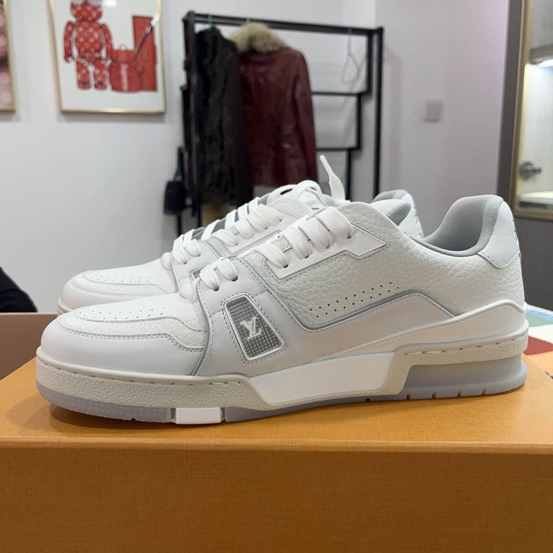 Louis Vuitton Louis Vuitton White Cement Low-Top Sneakers 0079 Size US 8.5 / EU 41-42 - 1 Thumbnail