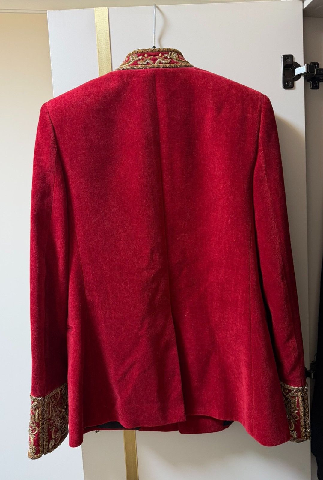 Saint Laurent Paris Saint Laurent 18FW Red Velvet Court Jacket Vaccarello Size S / US 4 / IT 40 - 3 Thumbnail
